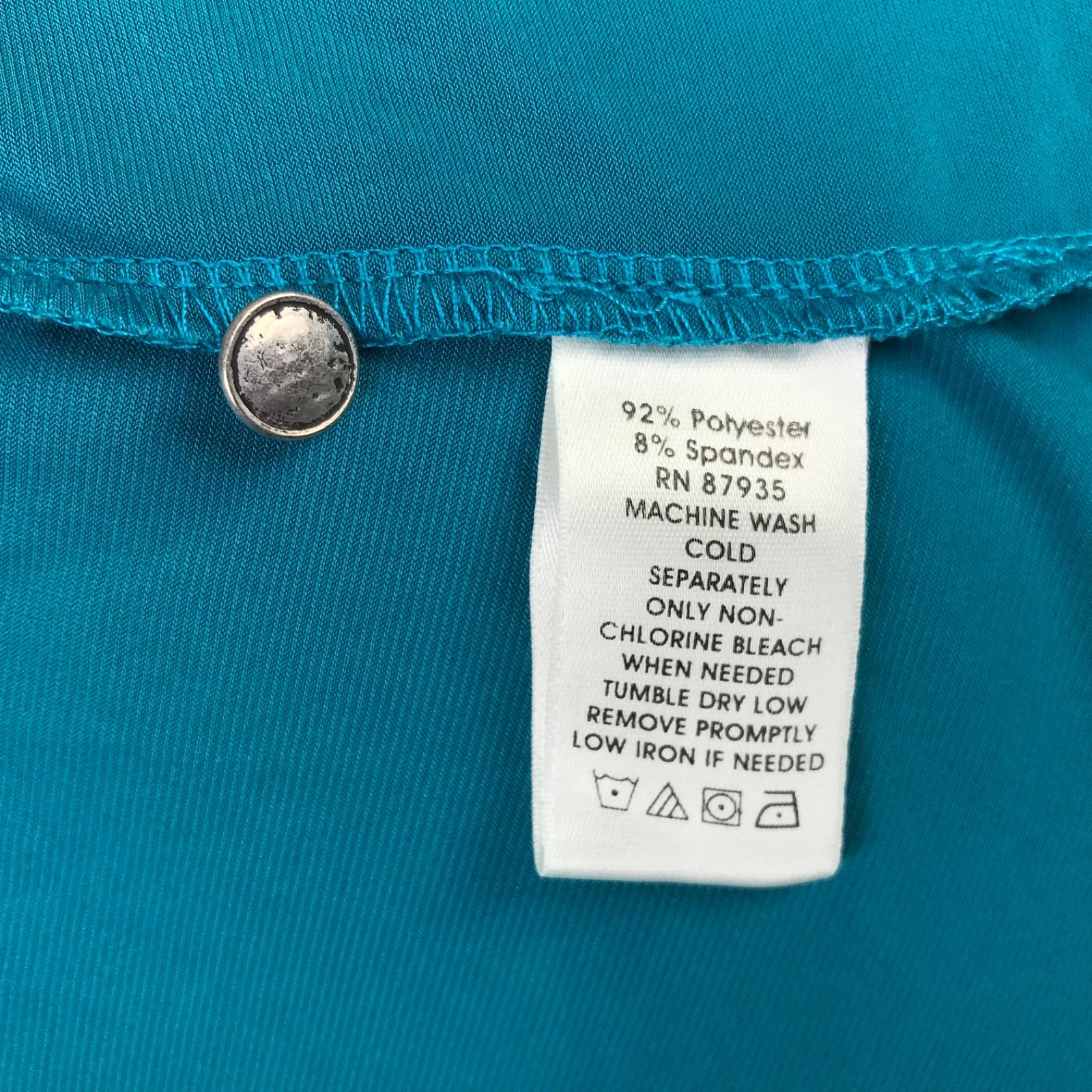 Susan Graver Turquoise Liquid Knit Dress Size L Minimalist Capsule Pullover