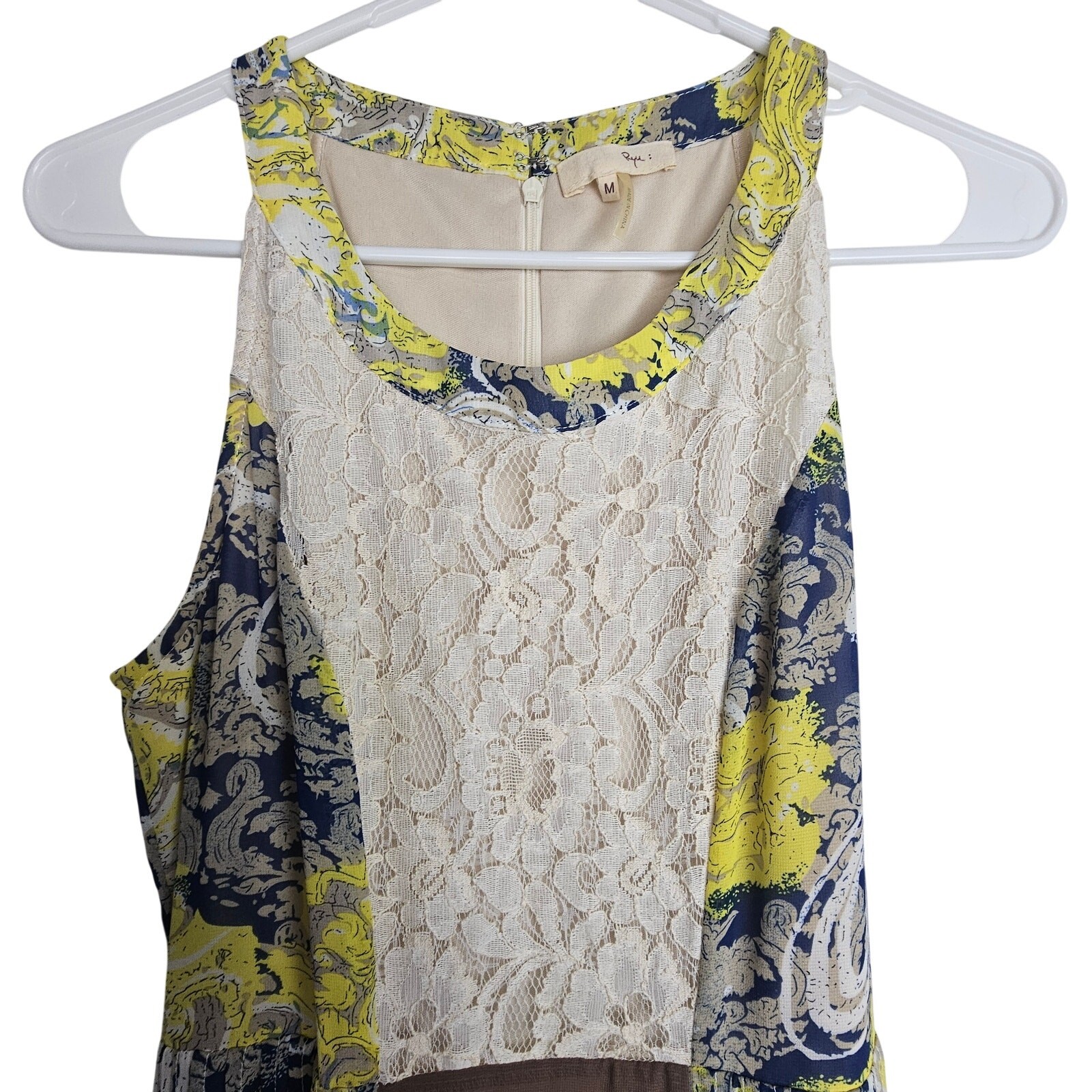 Anthropologie Ryu Womens Patchwork Lace Maxi Dress Sz M Cottagecore Boho Hippie
