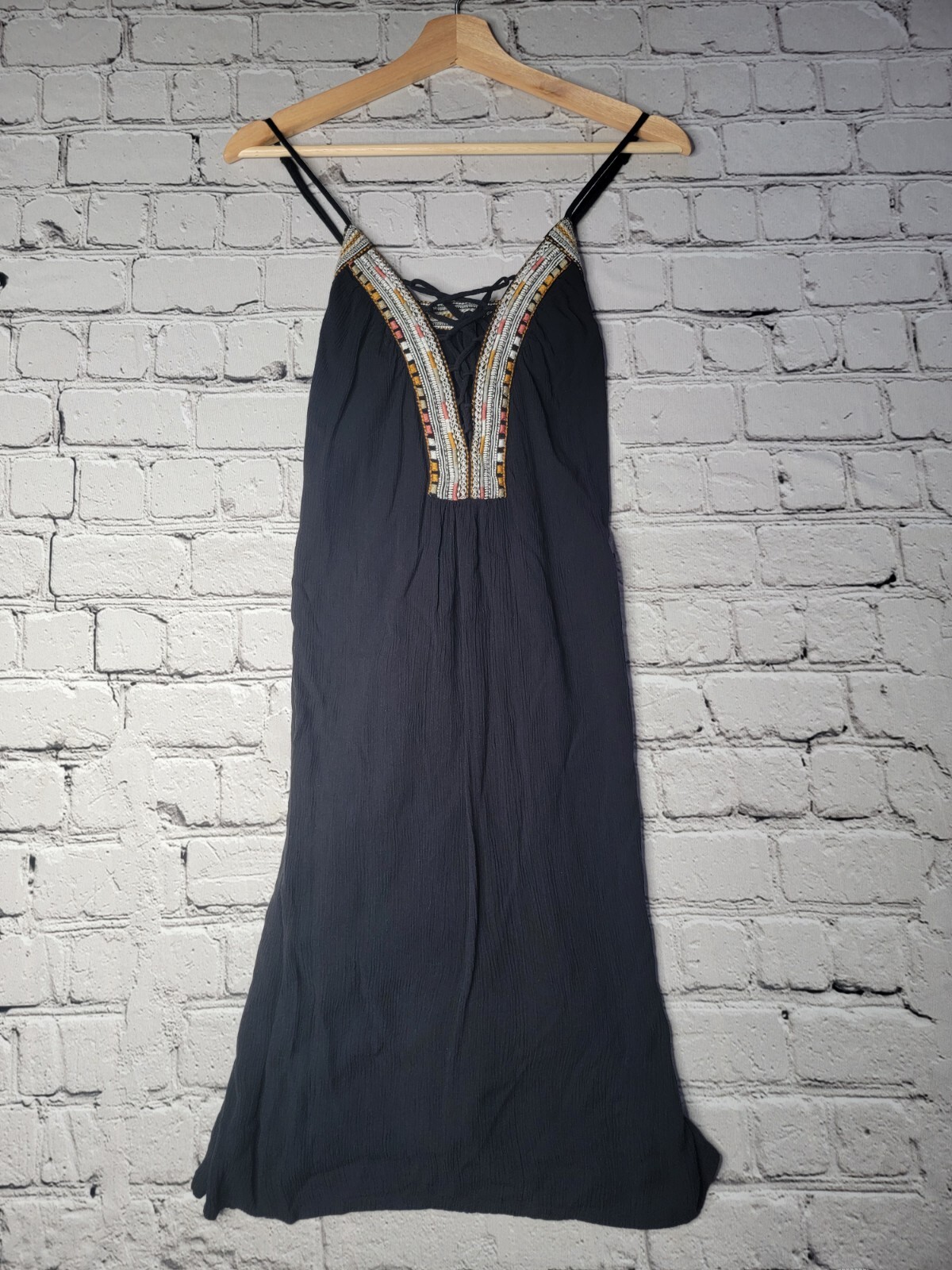 Bcbgeneration Embroidered Lace Up A-Line SunDress Size S
