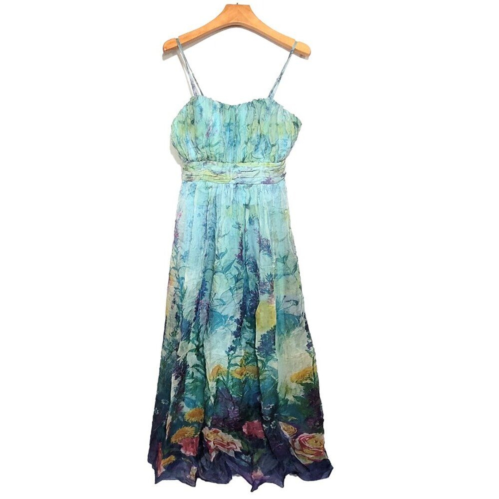 Women’s Size XS Long Silk Sleeveless Maxi Dress SCR027