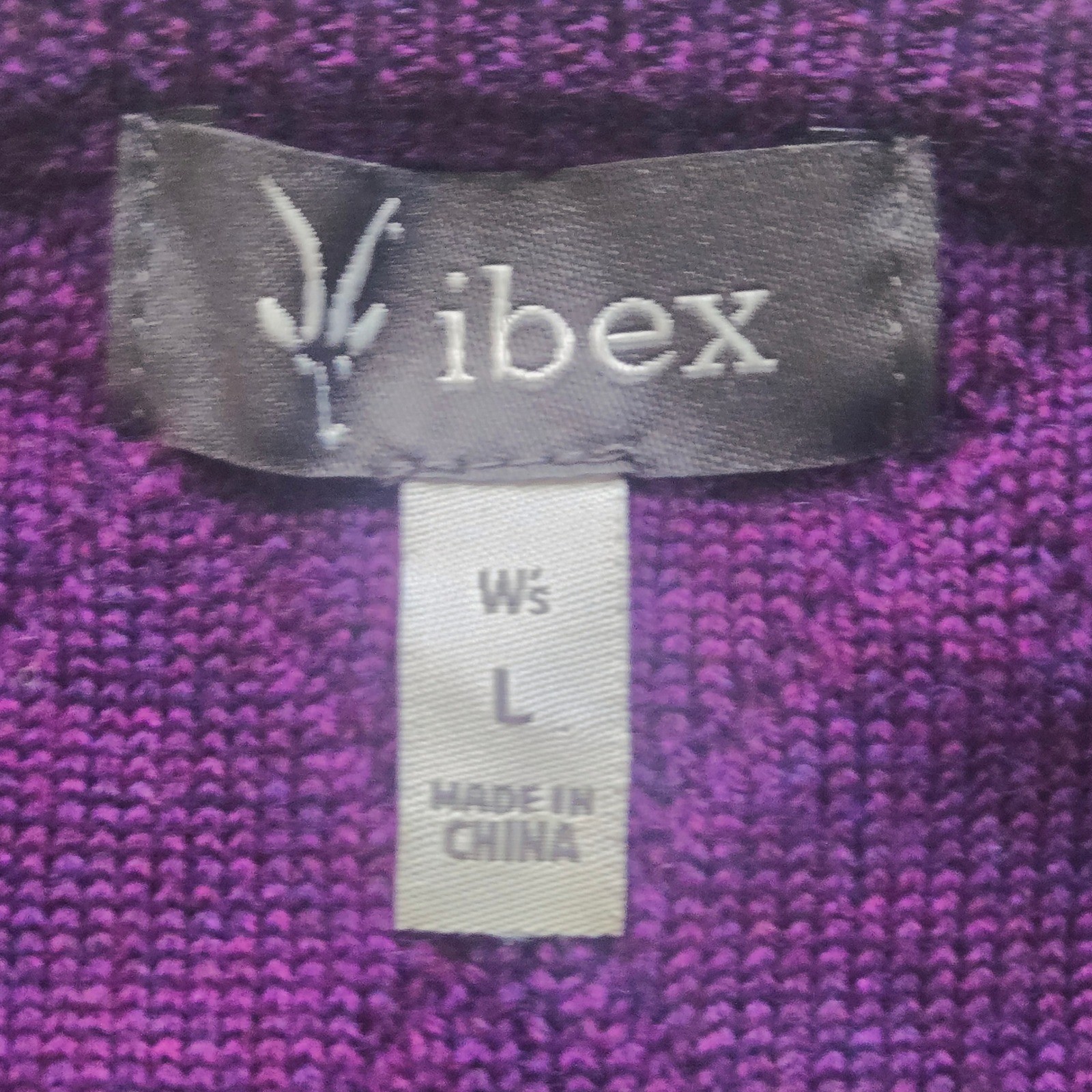 Ibex Womens Purple Merino Wool Cable Knit Long Sleeve Sweater Dress Size L