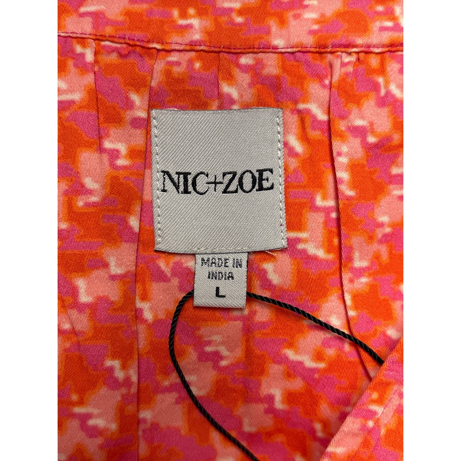 Nic + Zoe Spotty Stripes Sleeveless Midi Dress In Pink Multi Sz M Cotton Summer