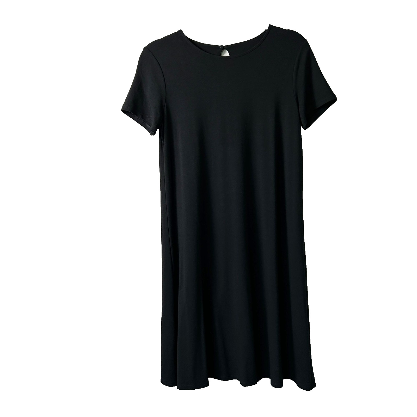J Jill Wearever Collection T Shirt Dress Womens XS Black A Line Short Sleeve
