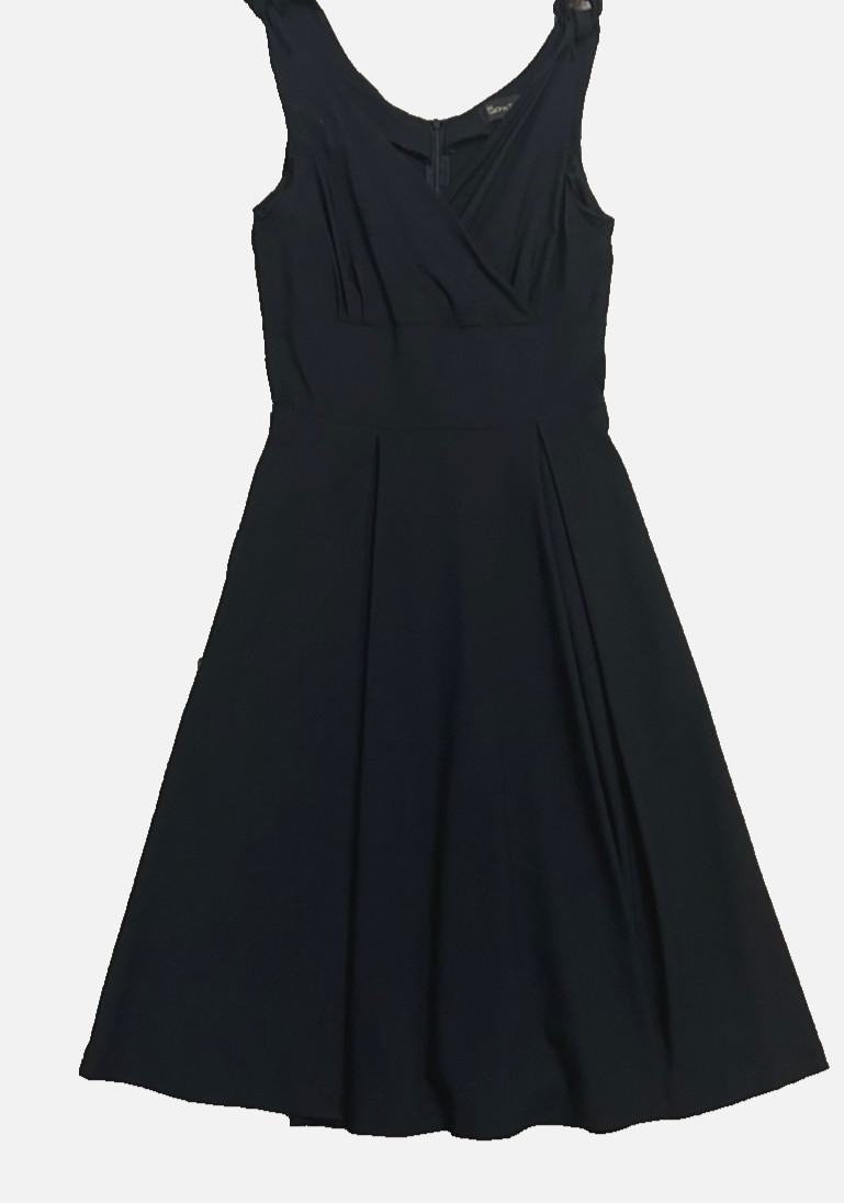 Gown Town Dress Women’s M Swing Black Tie Strap Retro Classic Rockabilly Flare