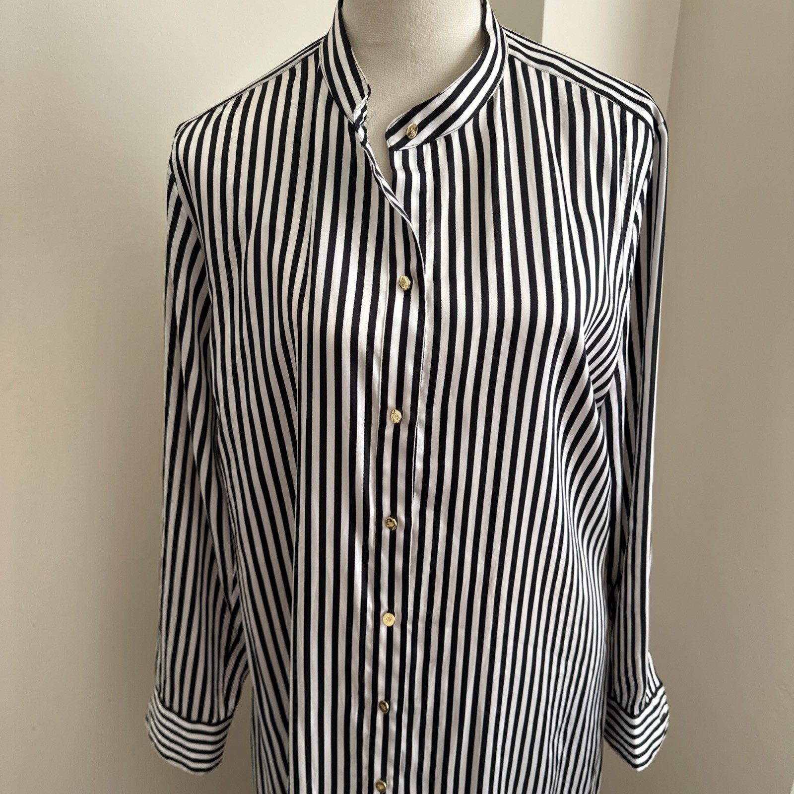 Lauren by Ralph Lauren Striped Bicolor Shirt Dress. Sz 14. See pics.