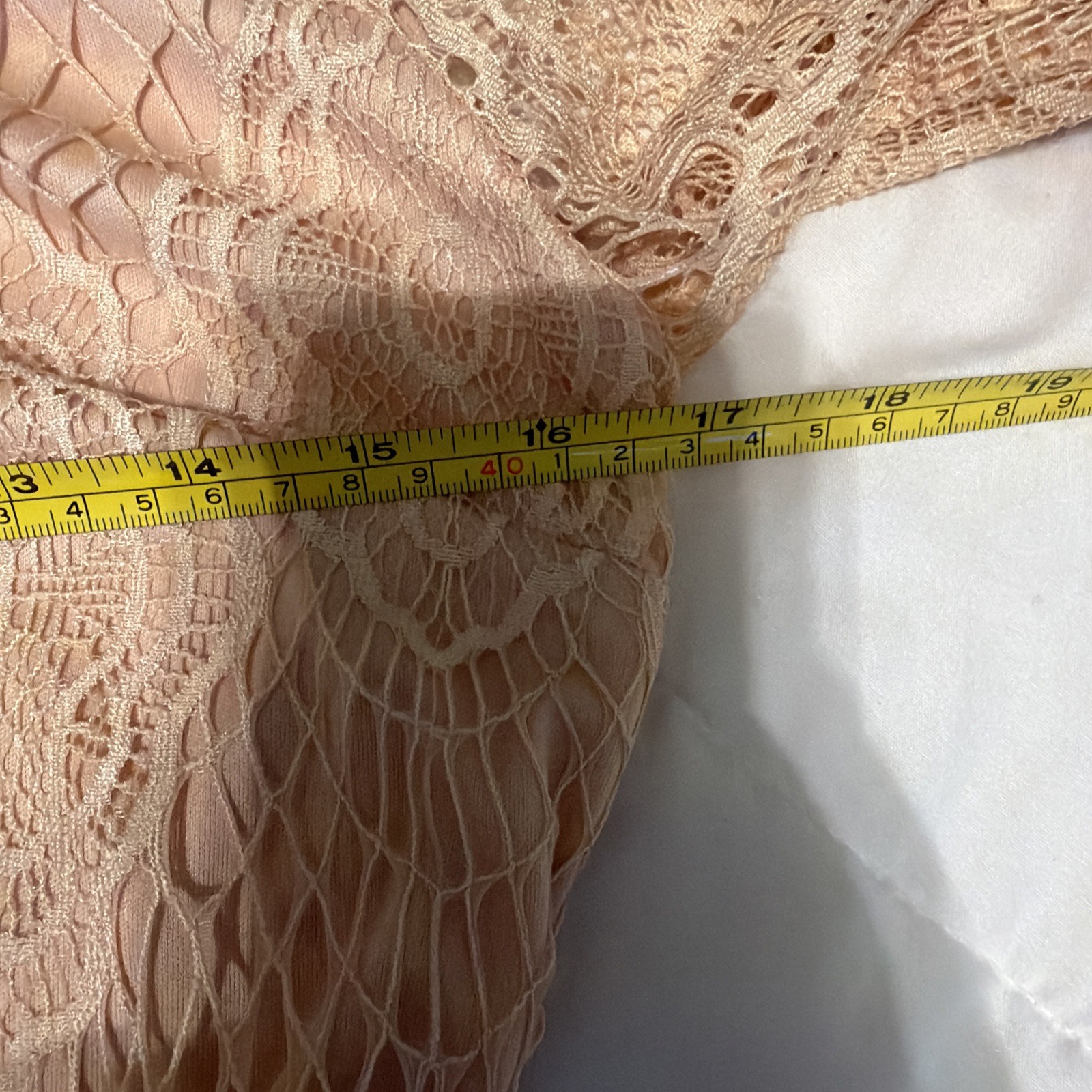 Soieblu Lace Overlay Lined Medium Romantic Boho Dress Beige Nude