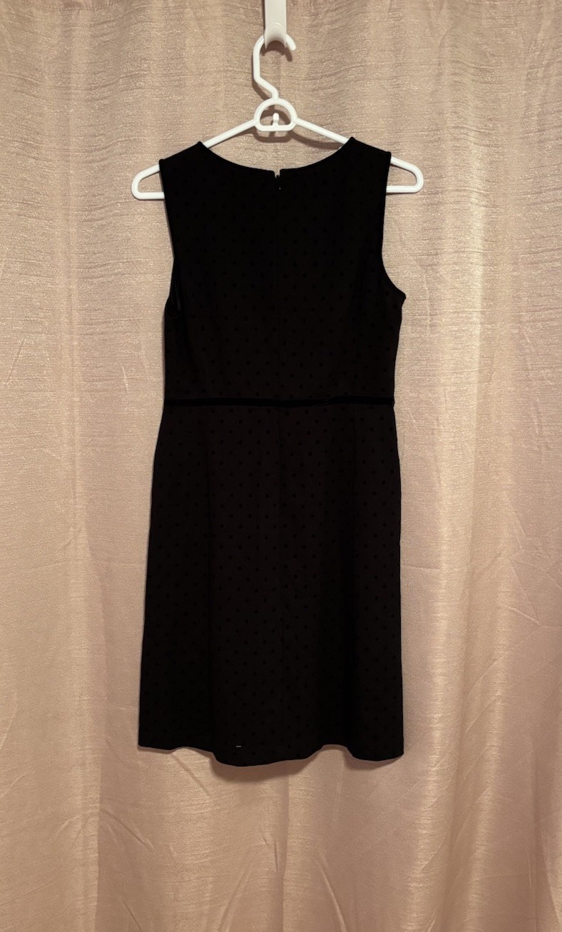 NWT Talbots Women’s 2 Black Polka Dot Rayon Blend Sleeveless Sheath Dress