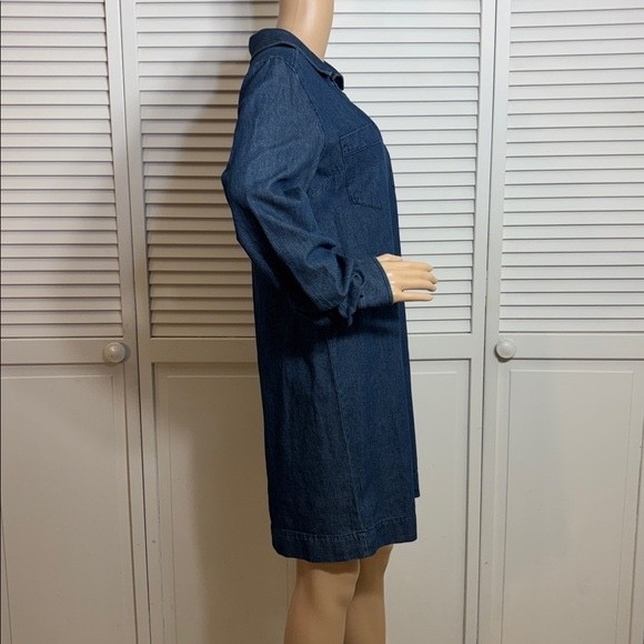 The Normal Brand Lightweight Denim Mariner 100% Cotton Dress Dark Indigo Medium