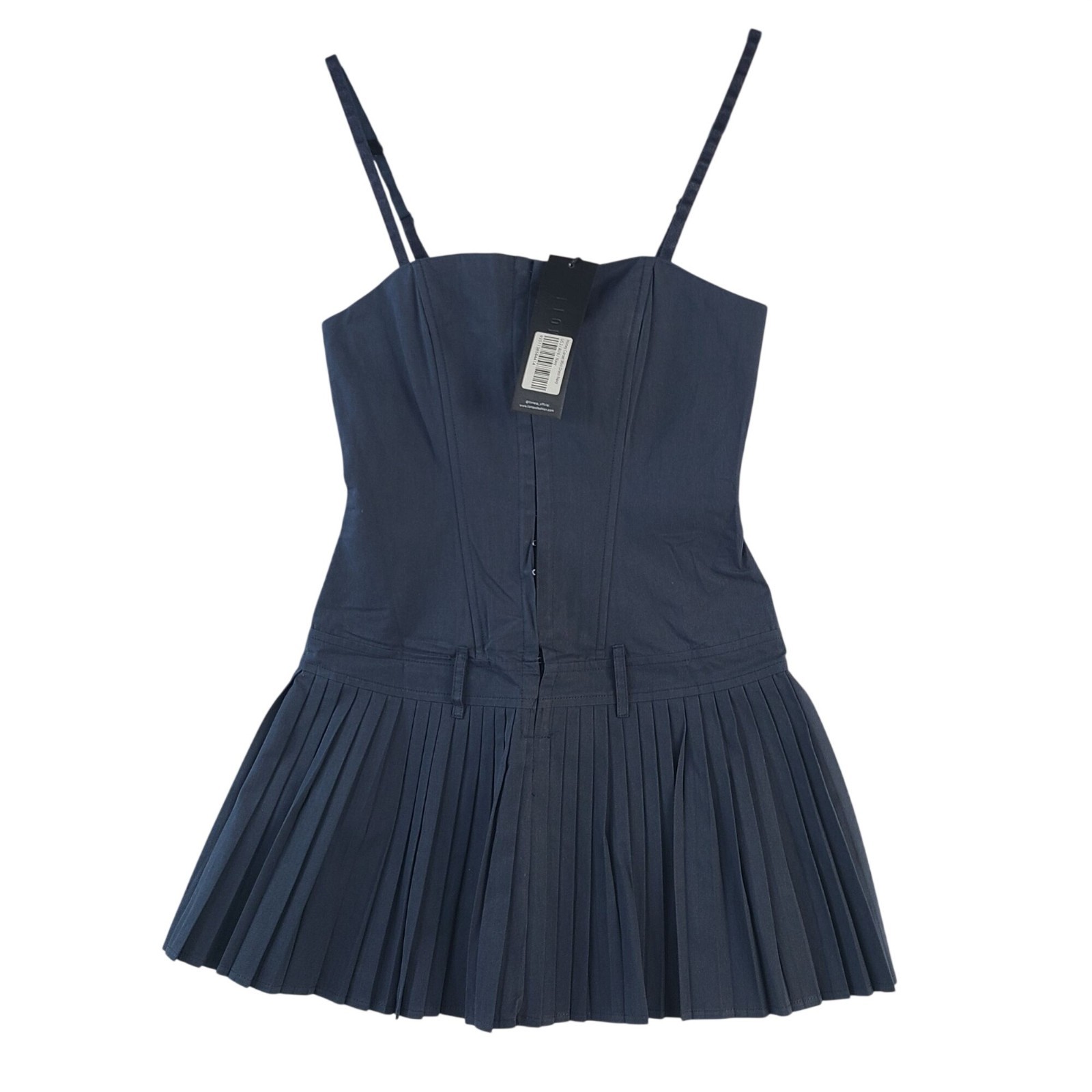 NEW Lioness Honey Corset Mini Dress Navy US 2 AU 6 Pleated Skirt