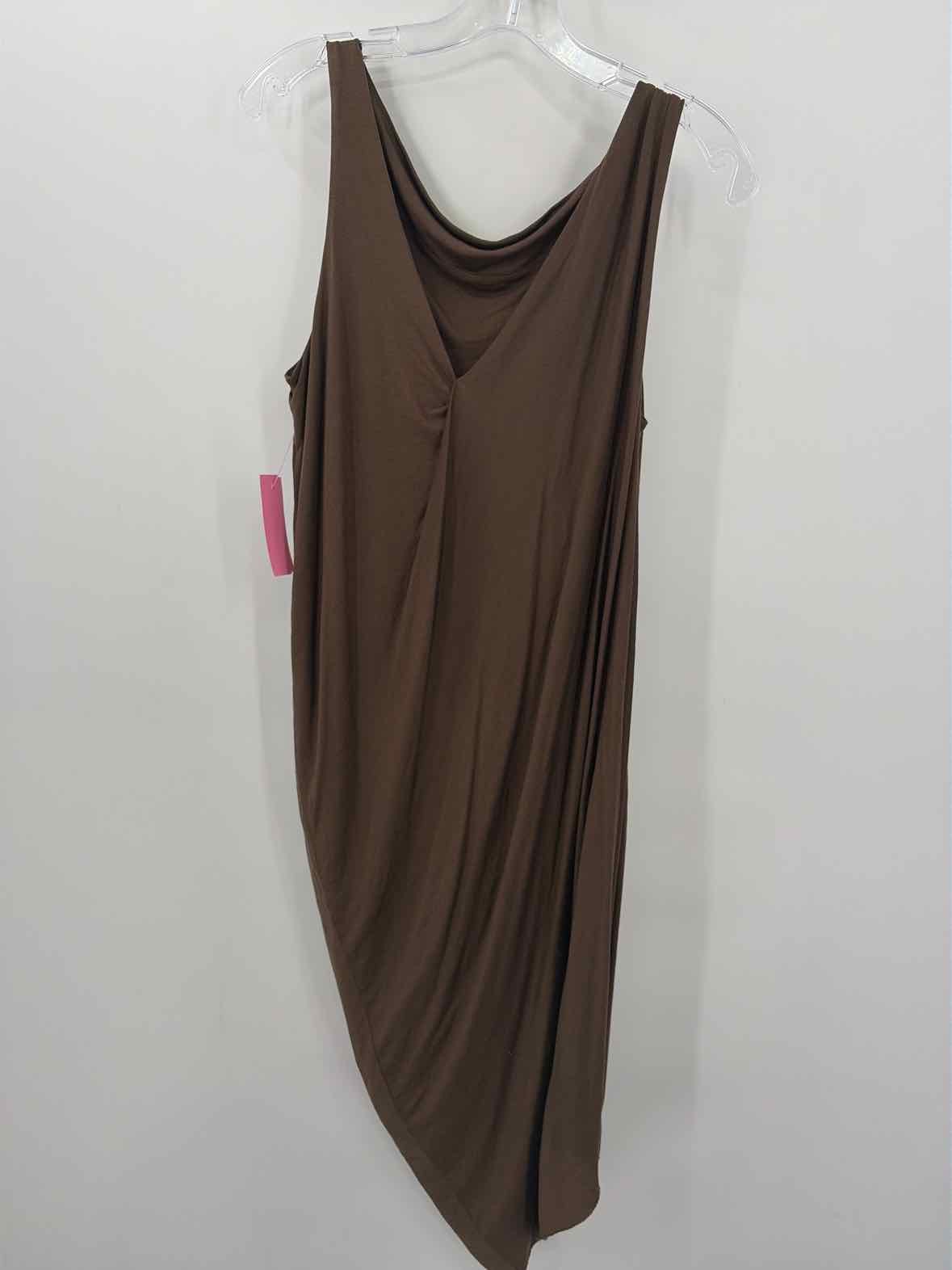 Pre-Owned Helmut Lang Brown Size XS Midi Sleeveless Dress