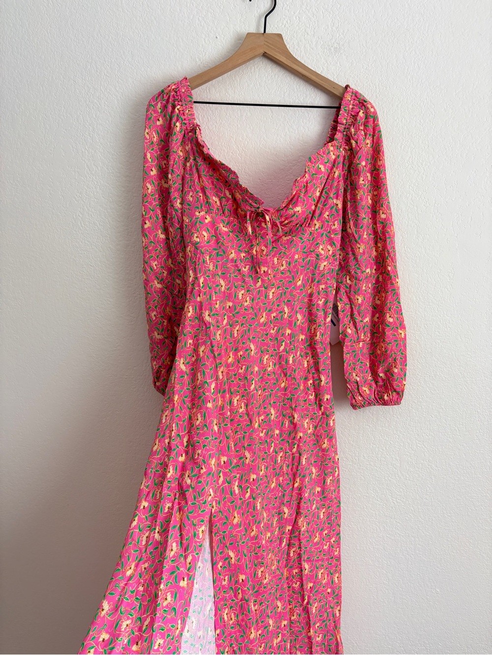 RIXO Olimani tie-detailed floral-print crepe de chine midi