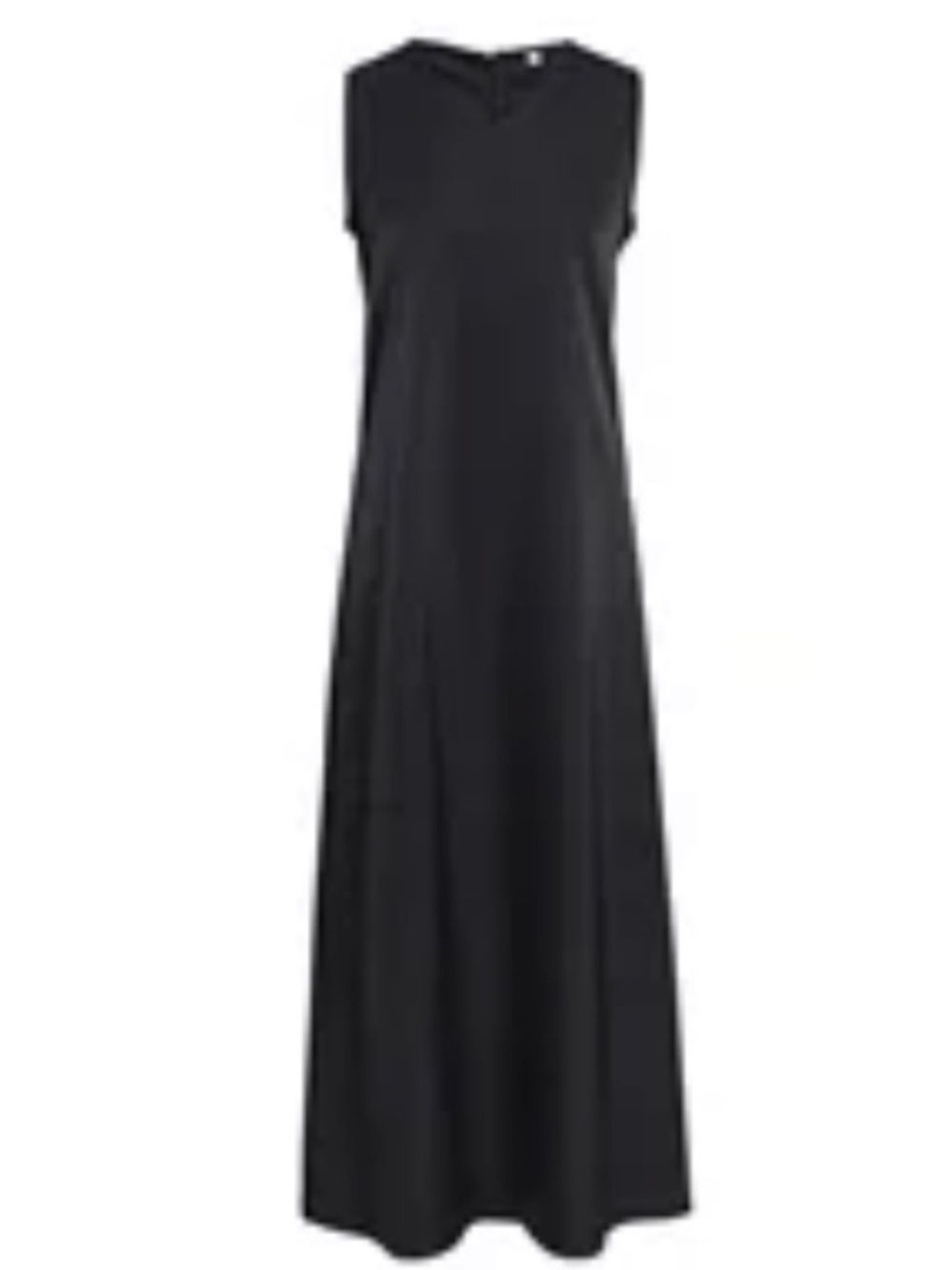 Black satin maxi v-neck slip dress S women EUC
