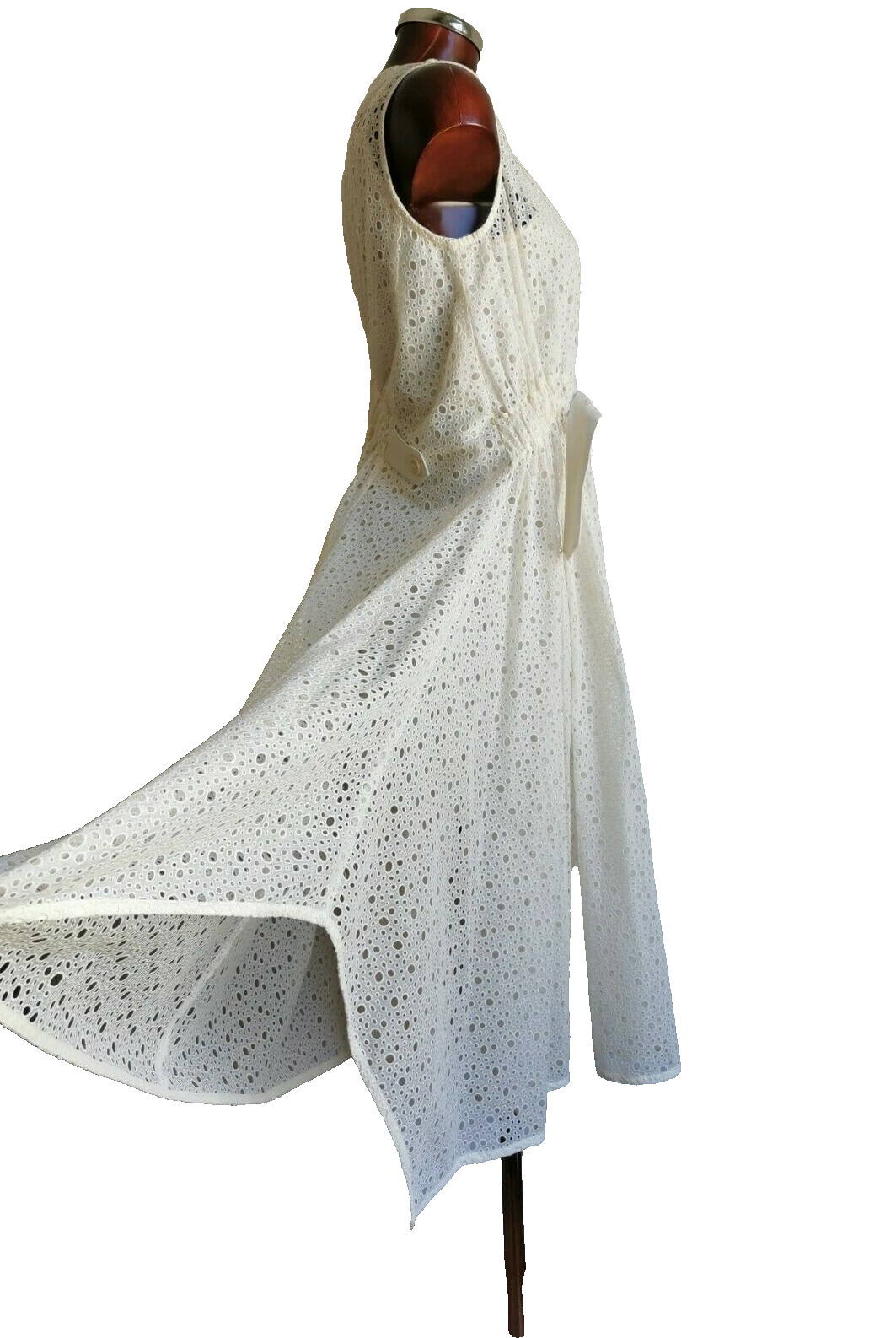 RRP €890🌟SPORTMAX by Max Mara White COTTON LACE Dress USA2_ IT36_ D32_UK4_FR34