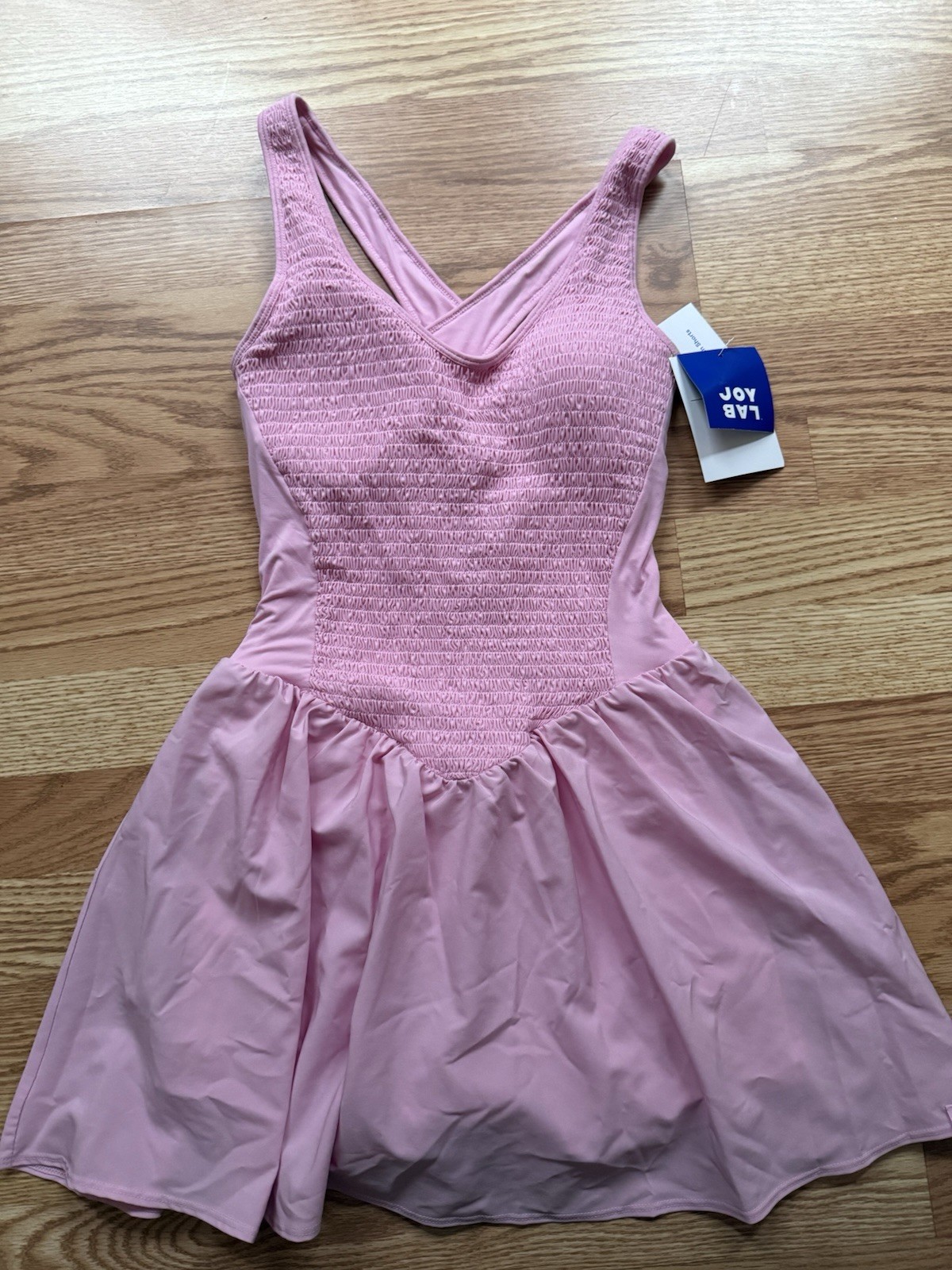 LAB JOY Pink Athletic Dress Built-In Shorts Smocked Tennis Golf Dress NWT