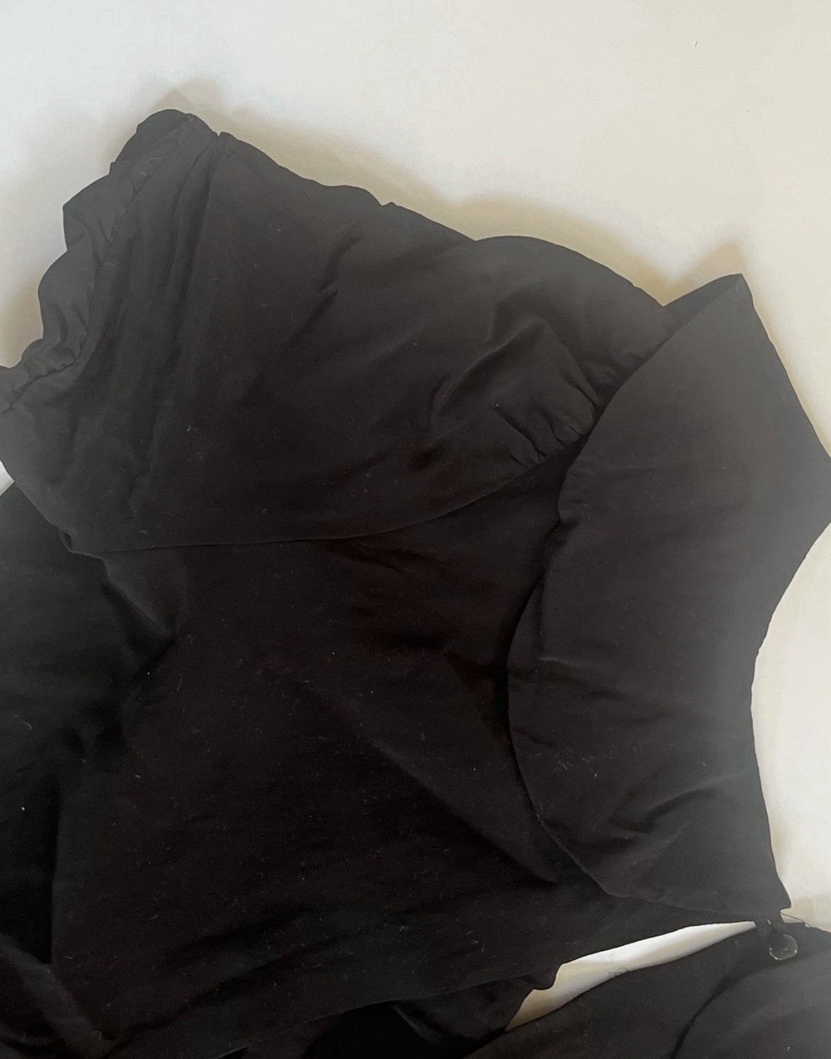 Emerson Fry Black Ruffle V-Neck Wrap Style Abella Long Lined Made in USA Dress L