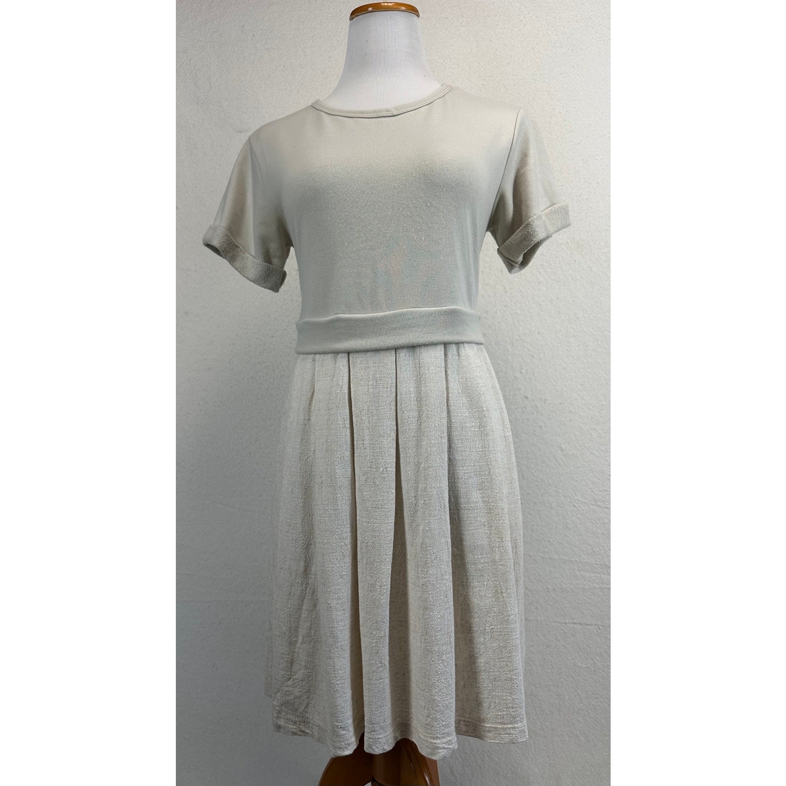 Ces Femme Cotton and Rayon Short Sleeve Errand Dress SZ Small