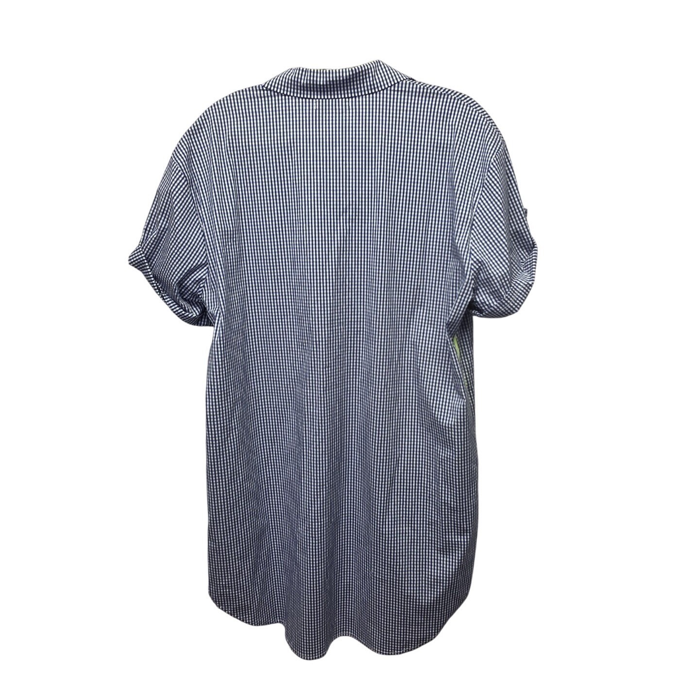 Caryn Lawn Jackie Dress OSFM Gingham Navy White Neon Stripe Short Sleeve NEW