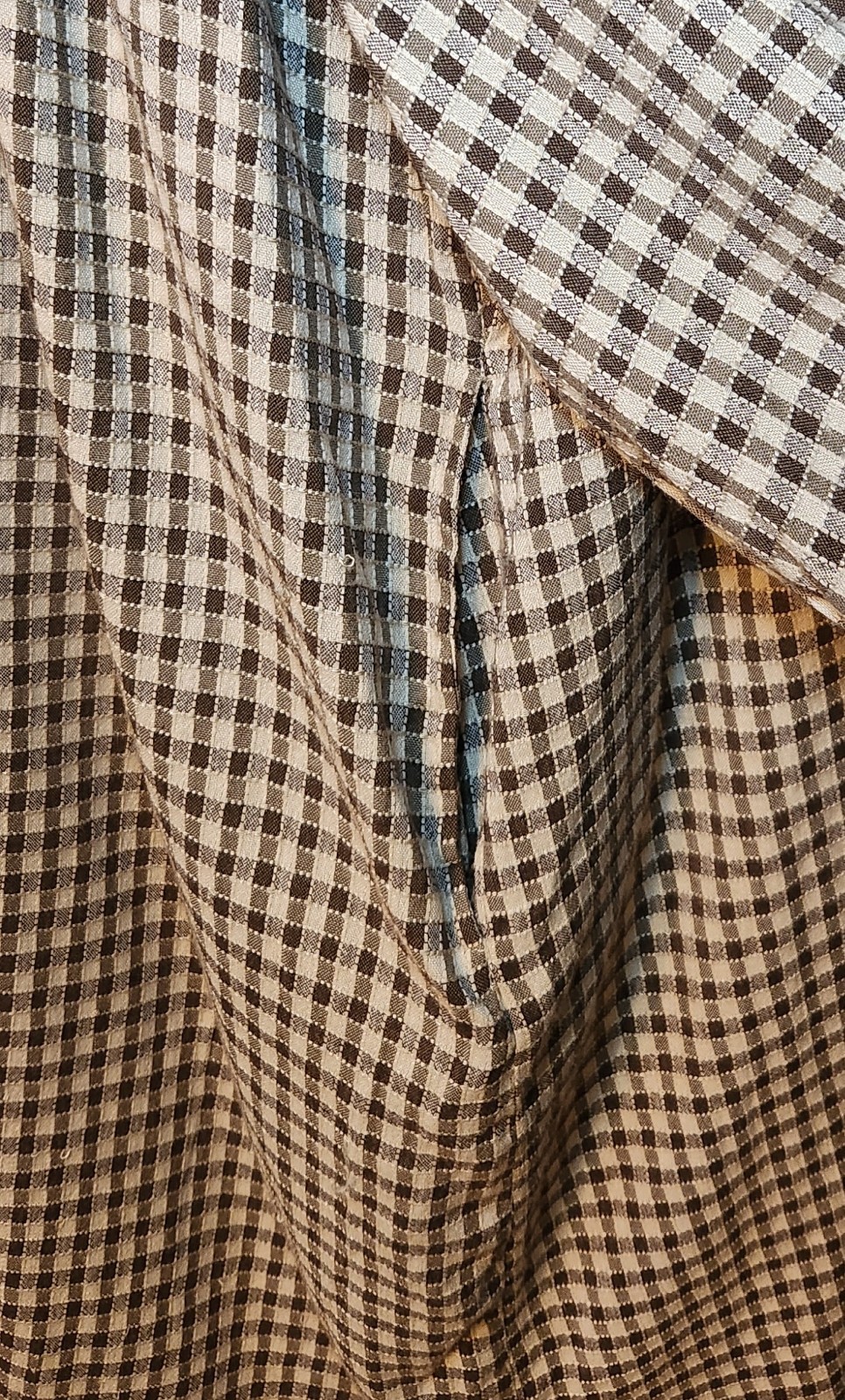 NWT ABLE Brown Gingham Cotton Blend Alyssa Mini Lined Peasant Dress Size XXL