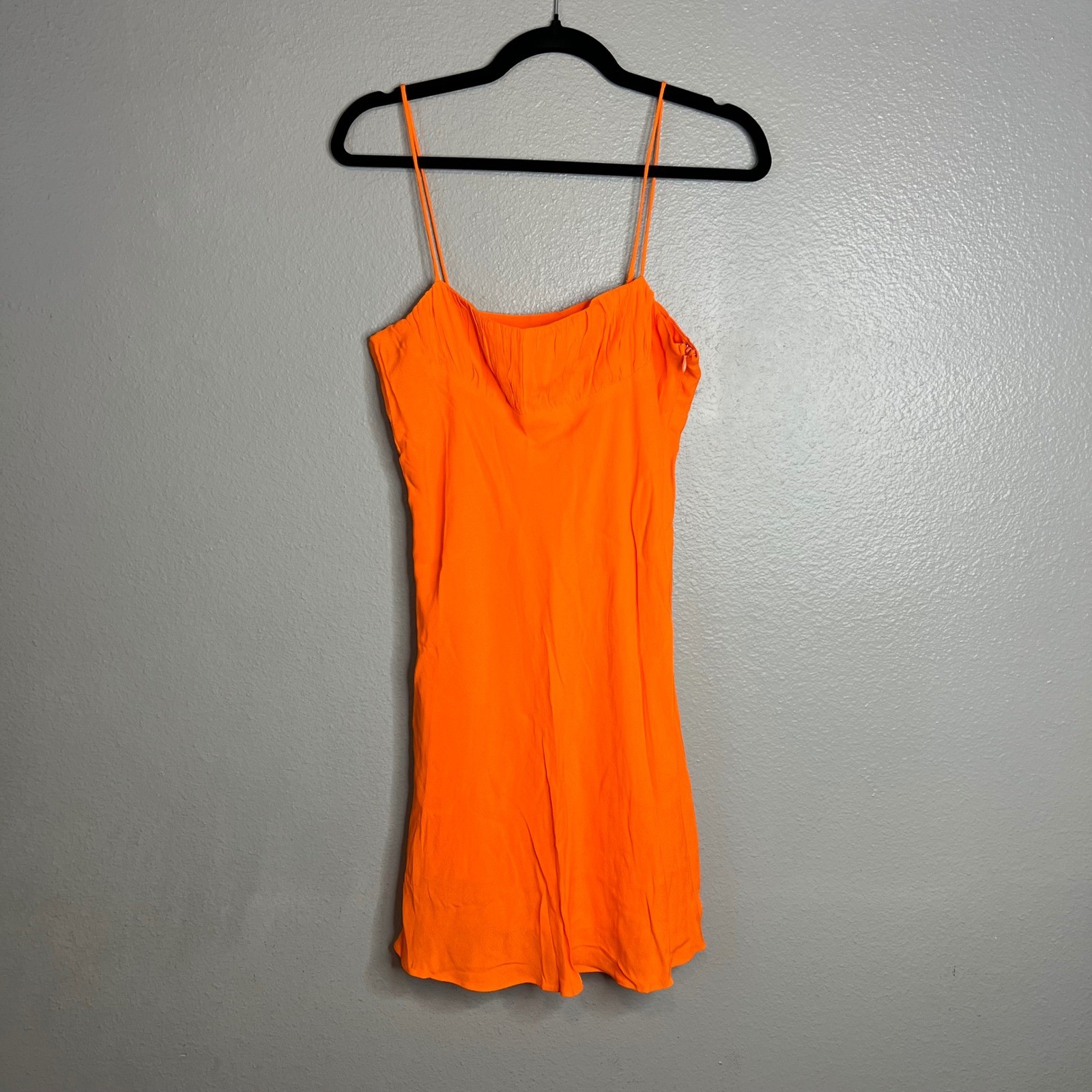 Olivaceous Orange Mini Dress Size M Square Neck Spaghetti Strap NWT