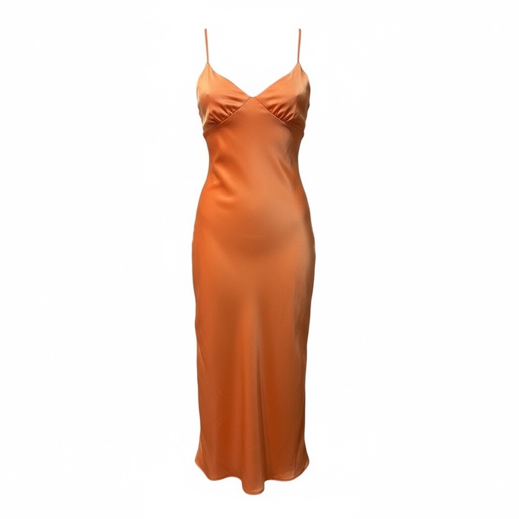 Eloquii Orange Tangerine Garden Party Brunch Cruise Y2K Maxi Slip Dress 14W NWT