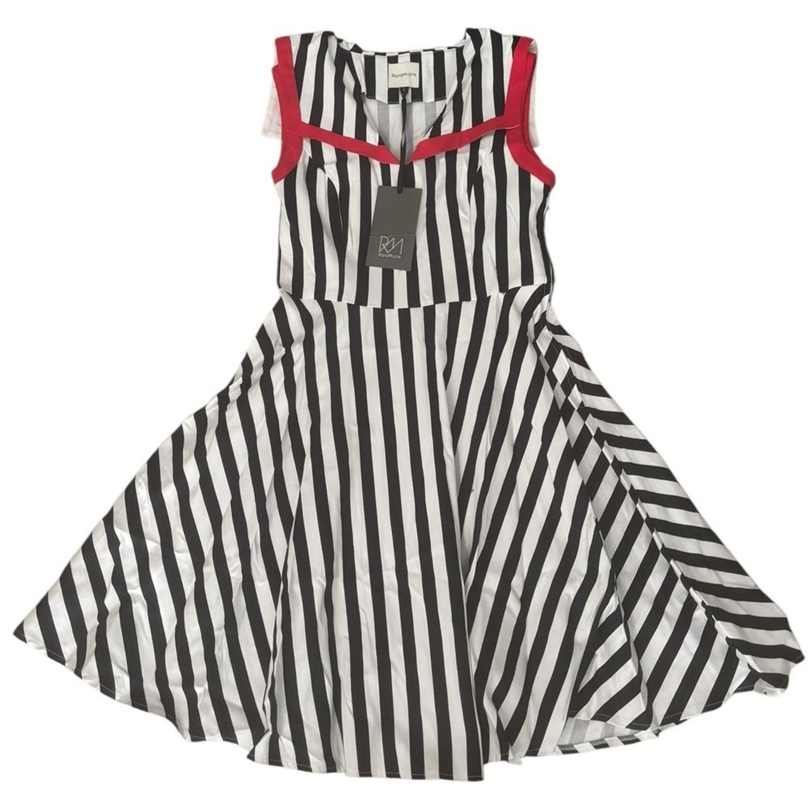 NWT Royal Monk Navy Blue/ Red/White fit & flair sailor dress-size SM