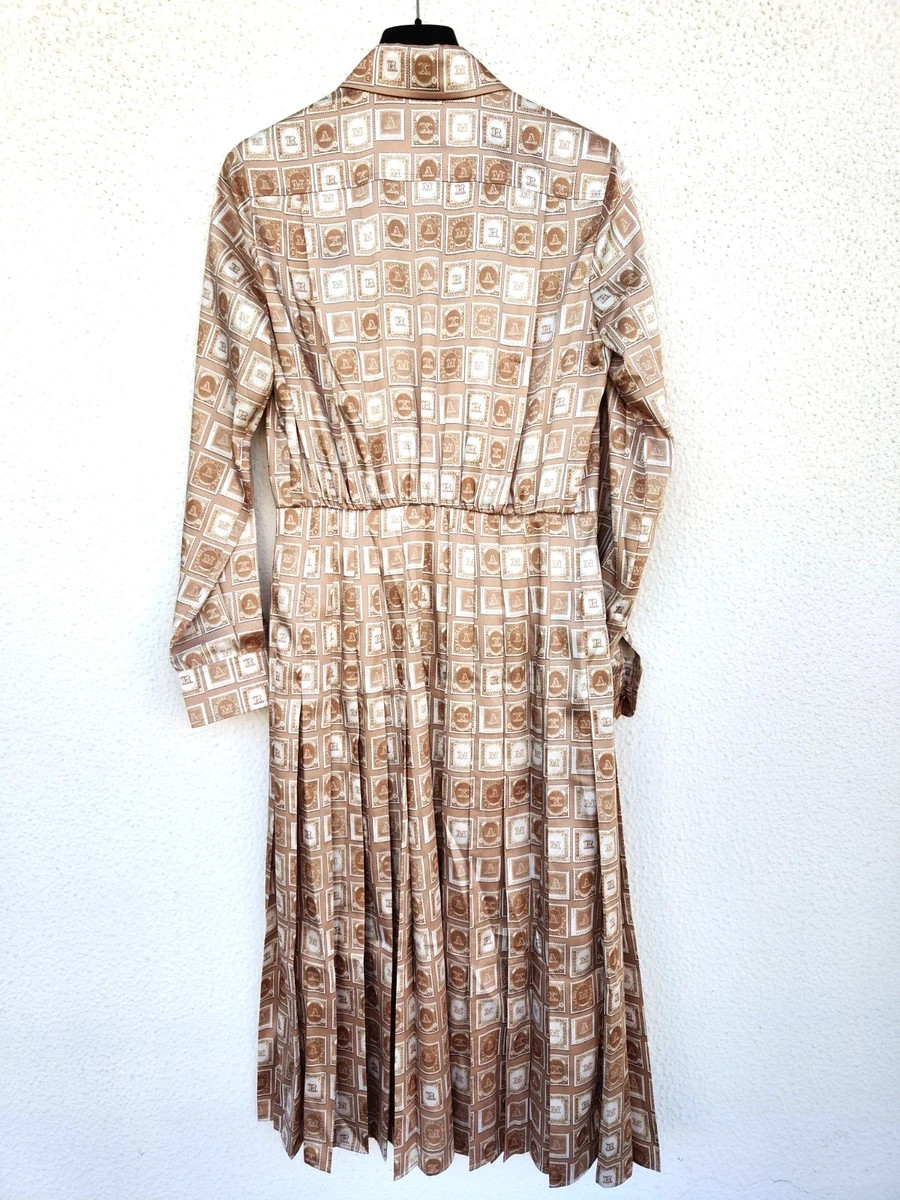 ✨MAX MARA Logo Printed Pleated Dress 36IT, 32De, 34Fr, 2US, 4GB