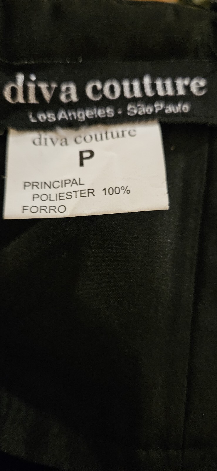 Diva Couture Black Ruffeled Gown With Beading And Feather Accents From Brazil
