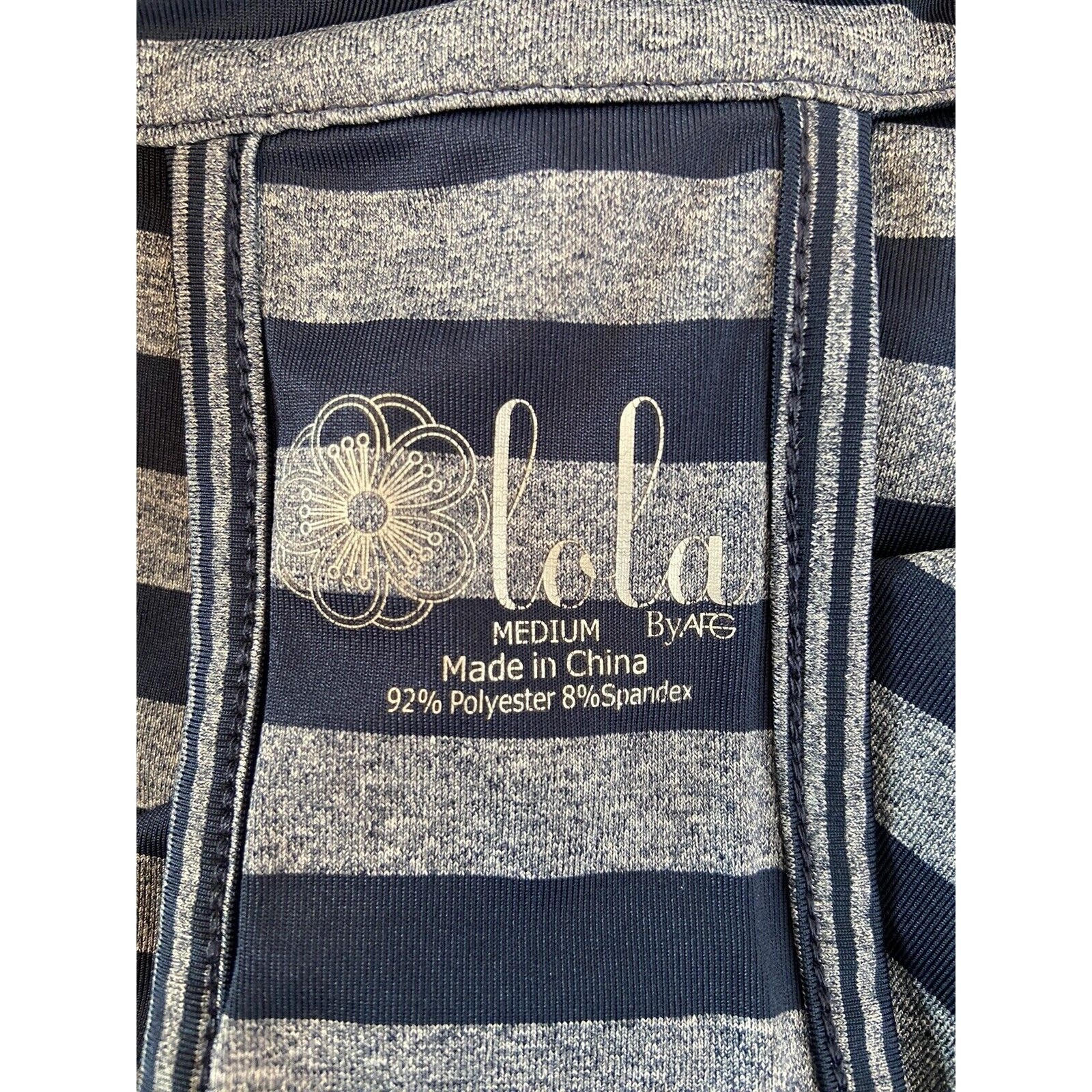 Lola by AFG Striped Racerback Athletic Dress Bodycon Women’s Medium Ruched Sides