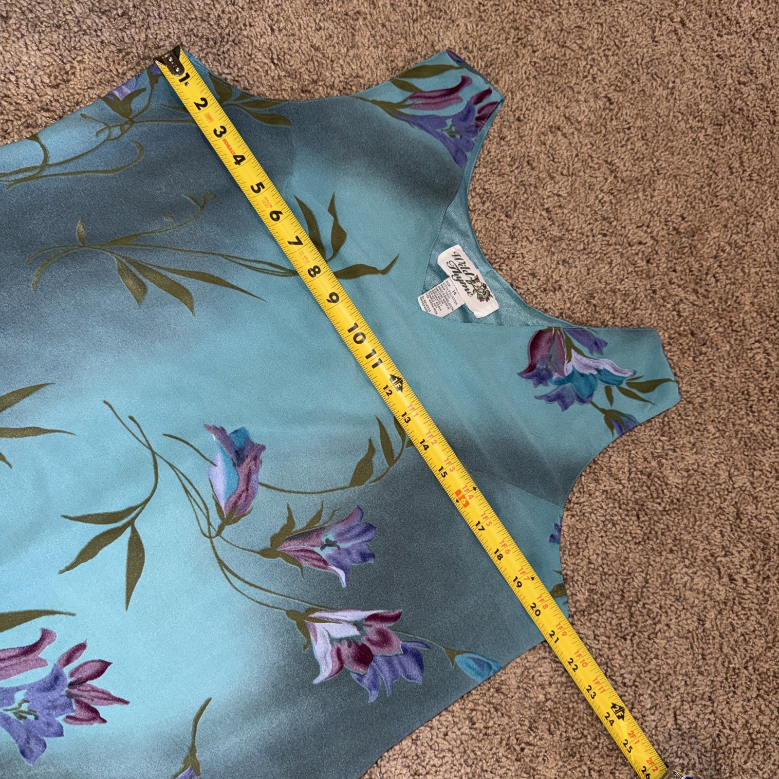 Vintage Size 14 Wild Thyme Dress Women’s Lined Floral Chiffon