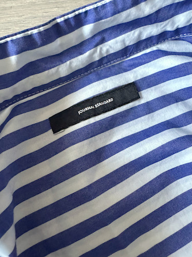 Journal Standard Blue White Striped 100% Cotton Shirt Dress Size M Relaxed Fit