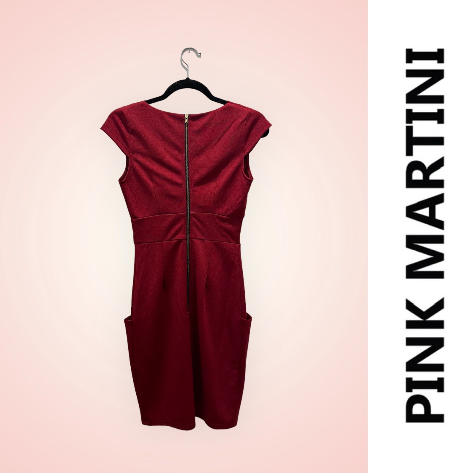 Pink Martini On The Boardwalk Burgundy Dress, Size XS, MSRP $89