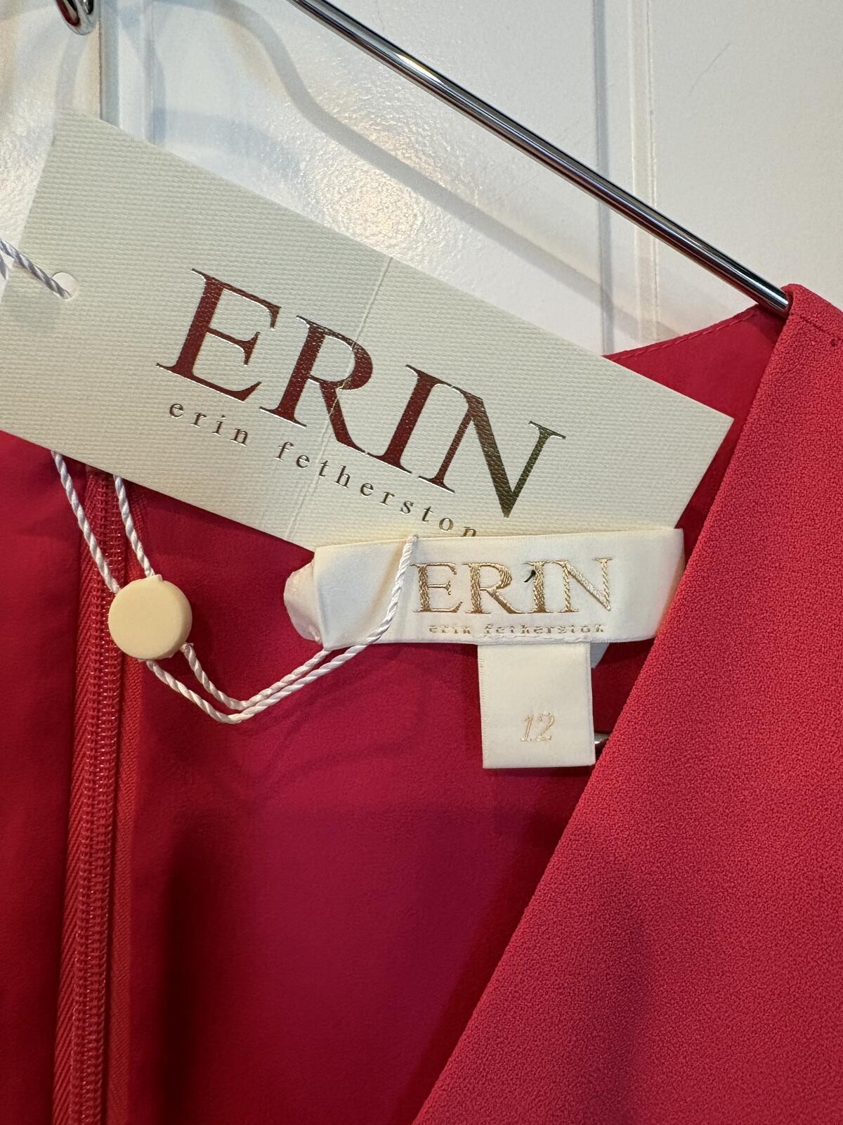 ERIN Erin Fetherston Raspberry Red Wrap Dress w/ Bow (NWT)