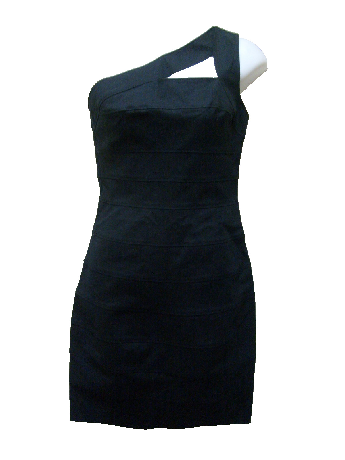 Maria Bianca Nero Black One Shoulder Mini Dress-Size Small-New With Tags