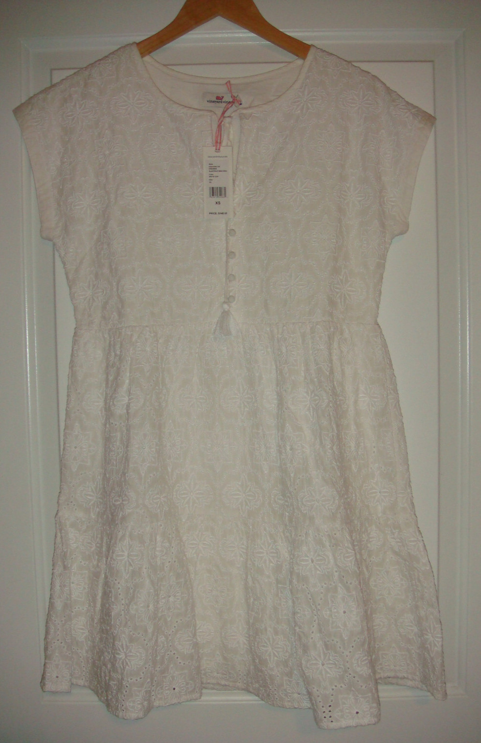 NWT Women’s Vineyard Vines Eyelet Tiered Dress ~ White ~ Sizes XS & XL