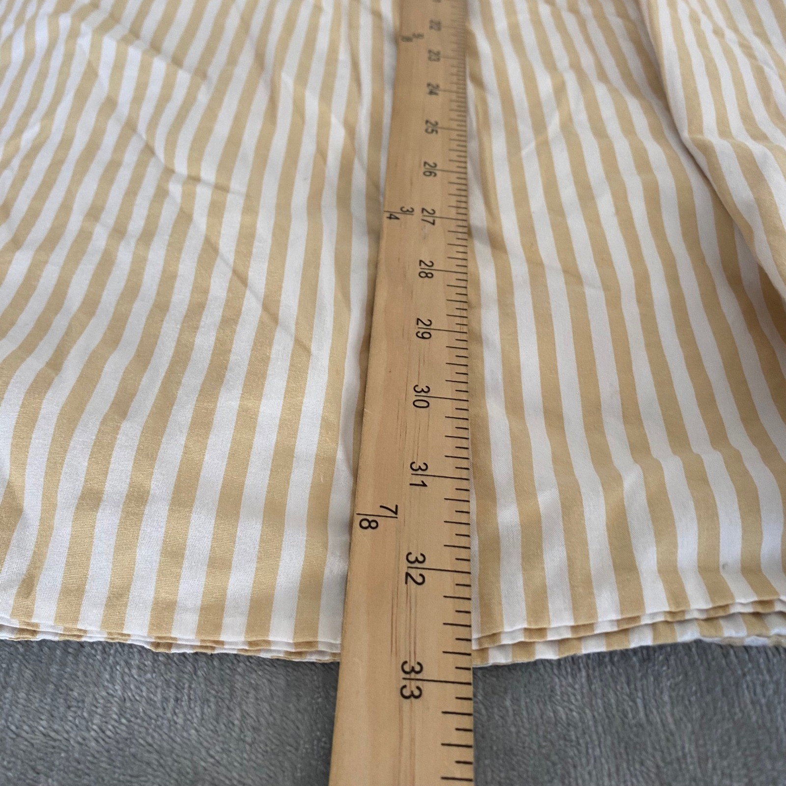 Line + Dot Midi Dress Womens M Tan White Striped Cotton Tie Waist Coastal Preppy