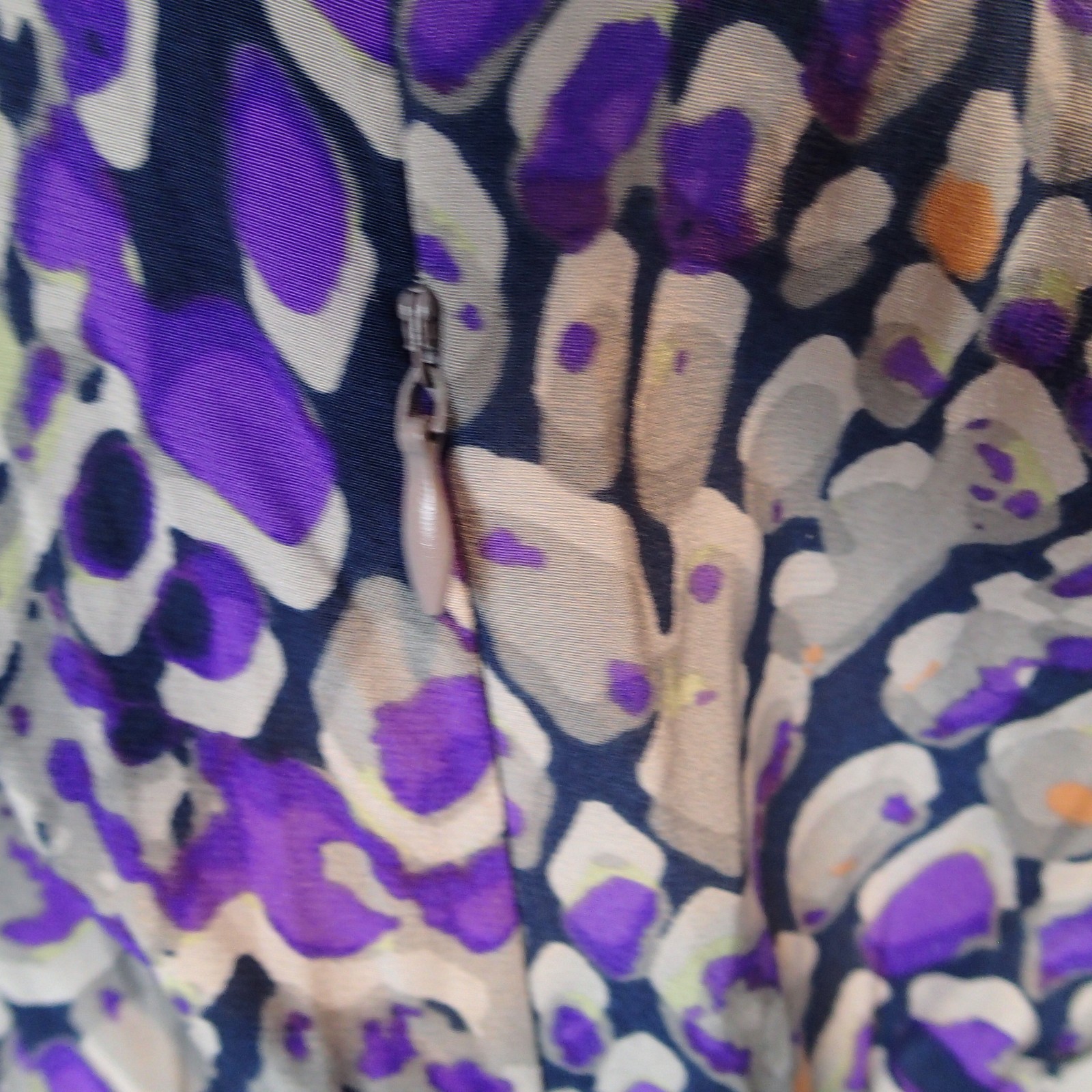 Presley Skye Dress xs Gray Purple Wrap Silk Roll Tab Sleeve v neck pockets
