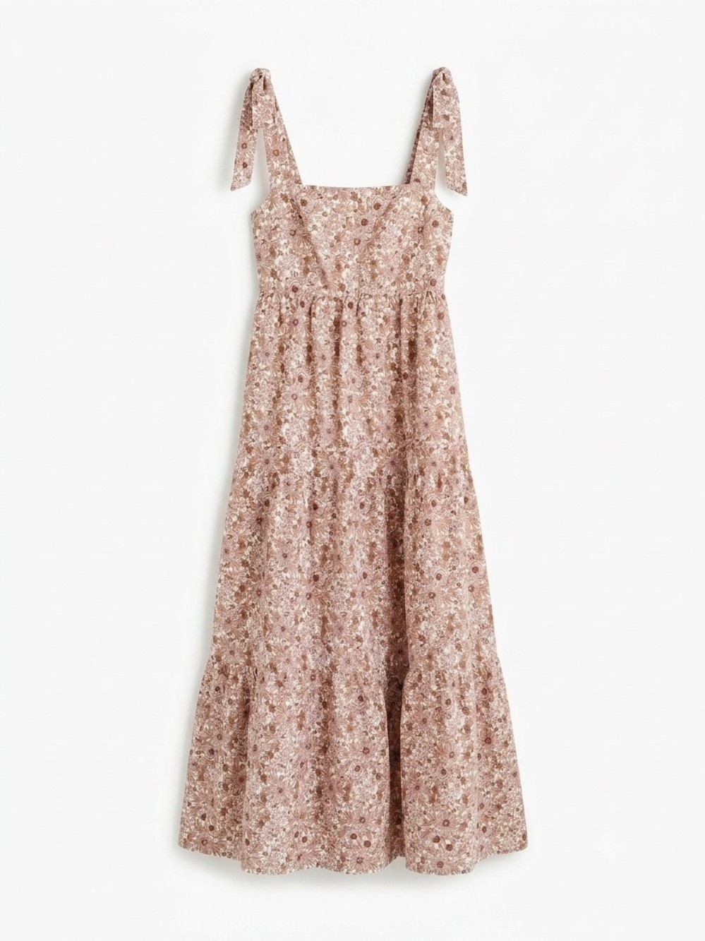 House of Harlow 1960 Linen Blend Floral Tiered Maxi Dress Boho Cottagecore