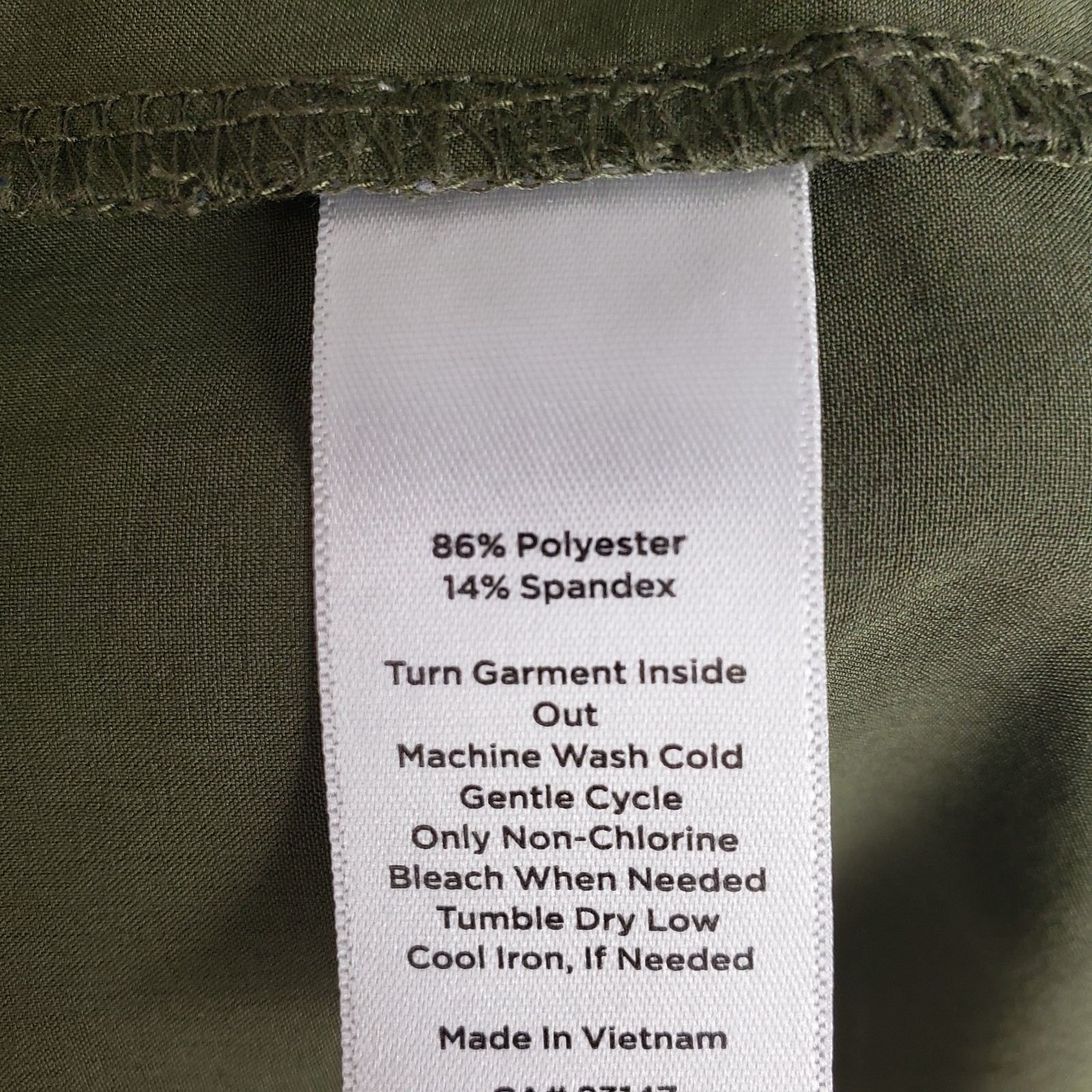 Talbots UPF Dress Lightweight Blouson Olive Green Stand Collar Womens Medium