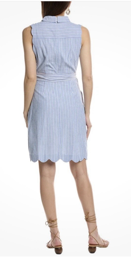 Harper Rose Women’s Size 4 Belted Striped Shift Dress Cotton Blend Lined