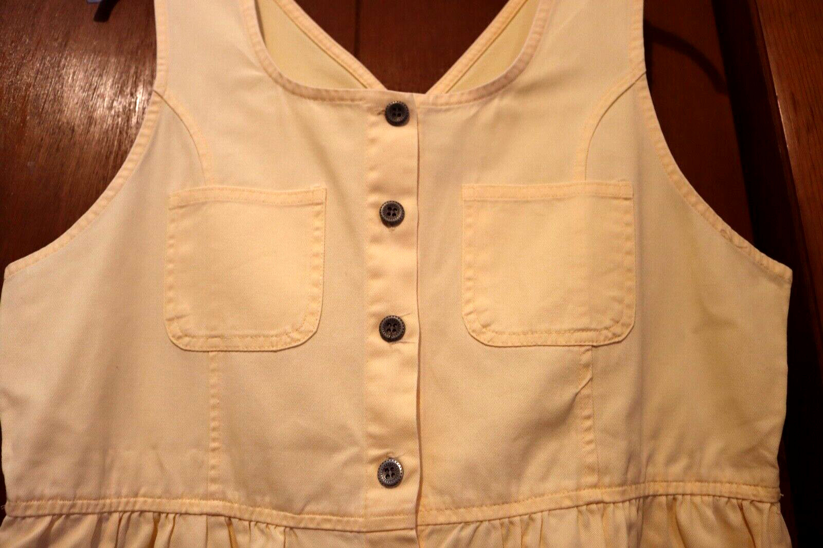CAPACITY MAXI DRESS YELLOW SHORT SLEEVE BUTTON DOWN FRONT SIZE MEDIUM VTG
