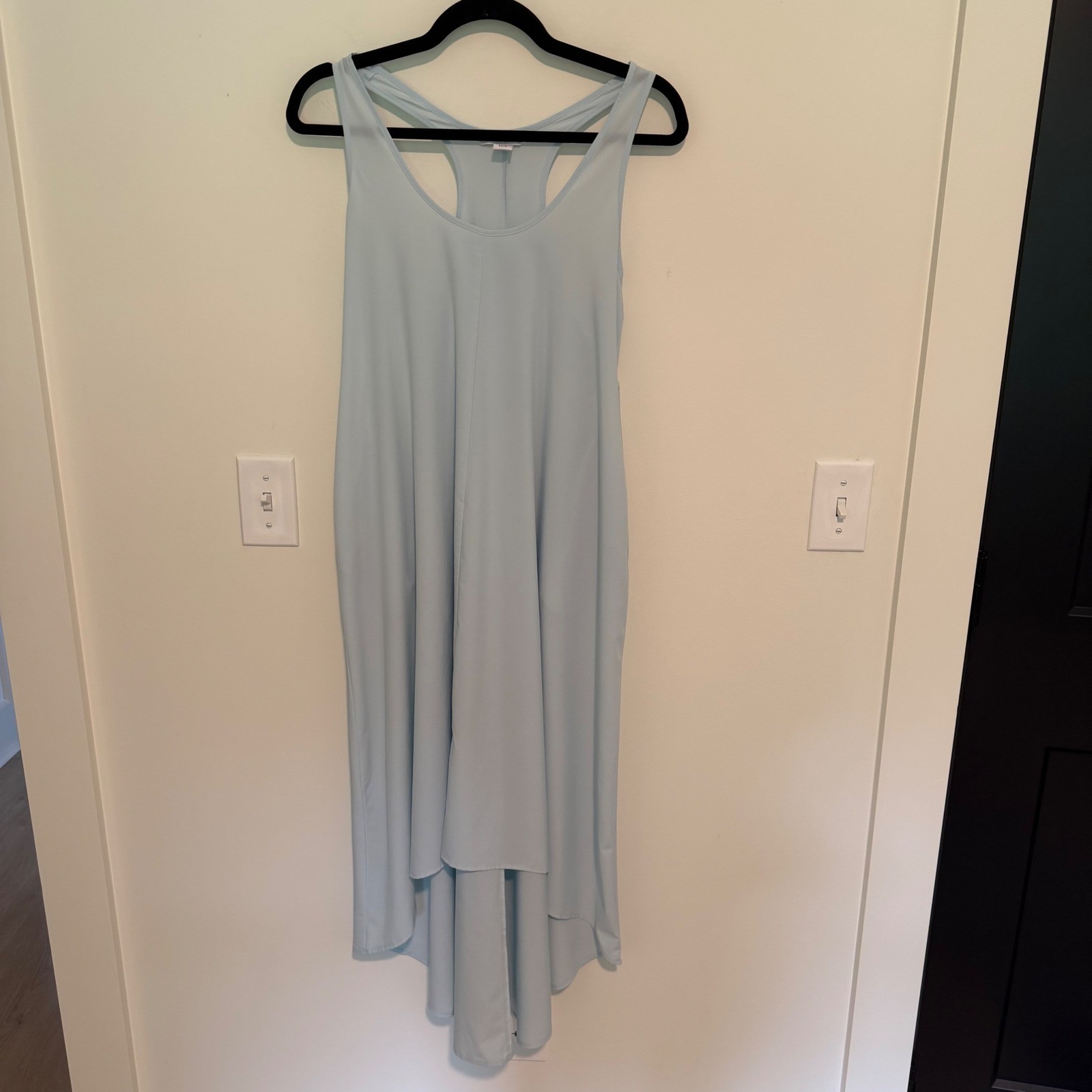 Athleta Womens Light Blue Racerback High Low Midi Dress XS Pockets Activewear