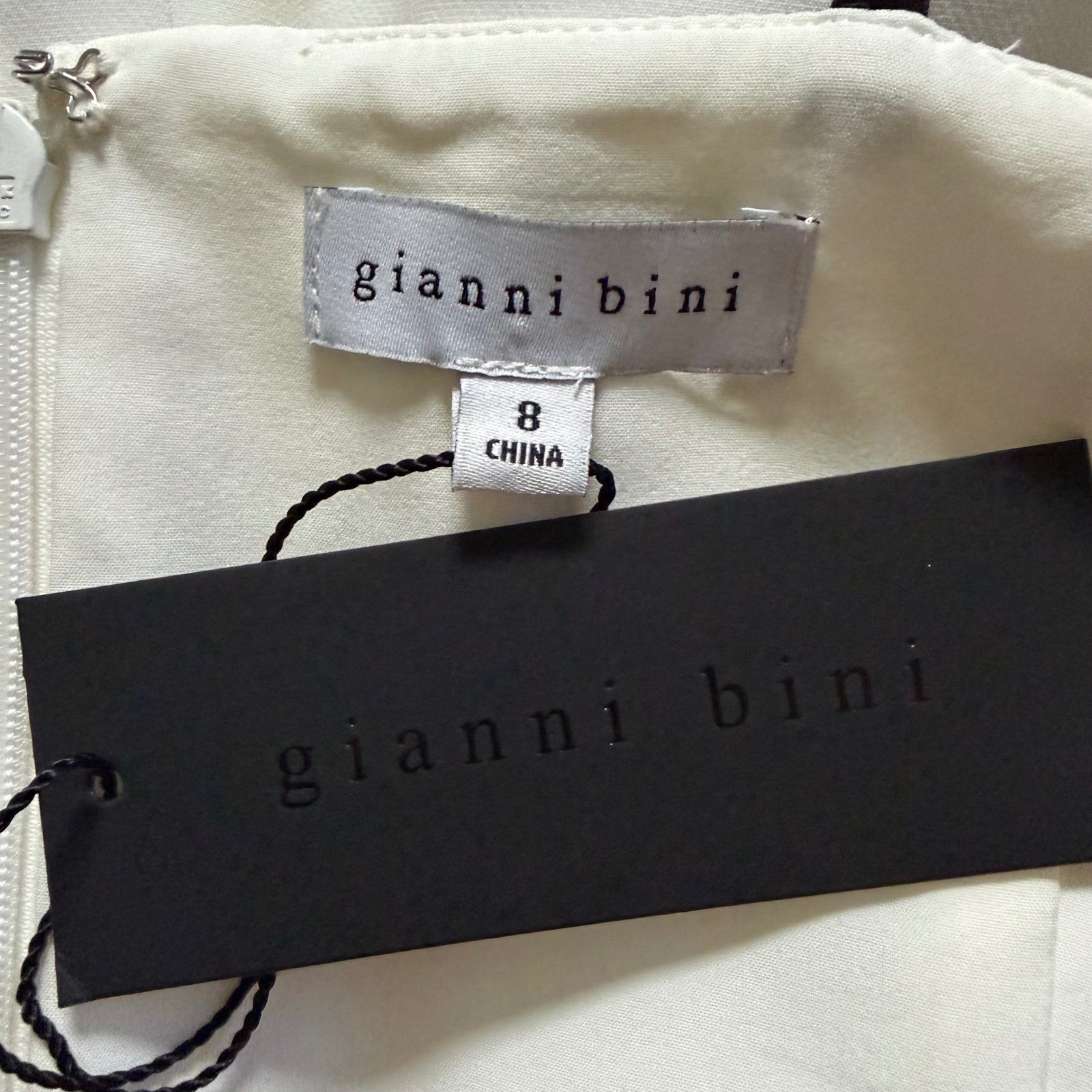 Gianni Bini White Black Bustier Mini Dress Size 8 Minimalist Chic Bodycon