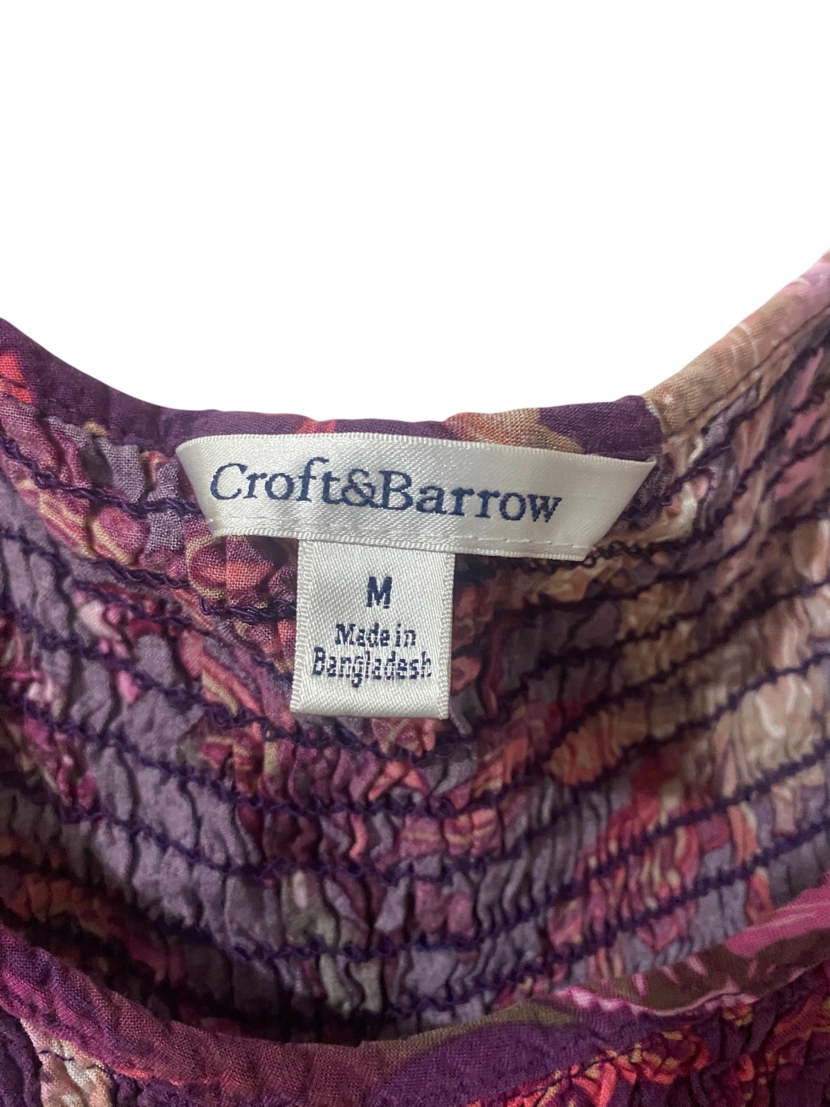 Croft & Barrow Womens Medium Purple Floral Sleeveless Dress Boho Midi Lightweigh