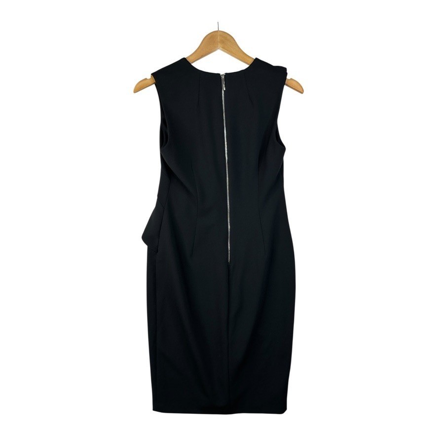 Calvin Klein Asymmetrical Ruffle Sheath Dress Black Size 6