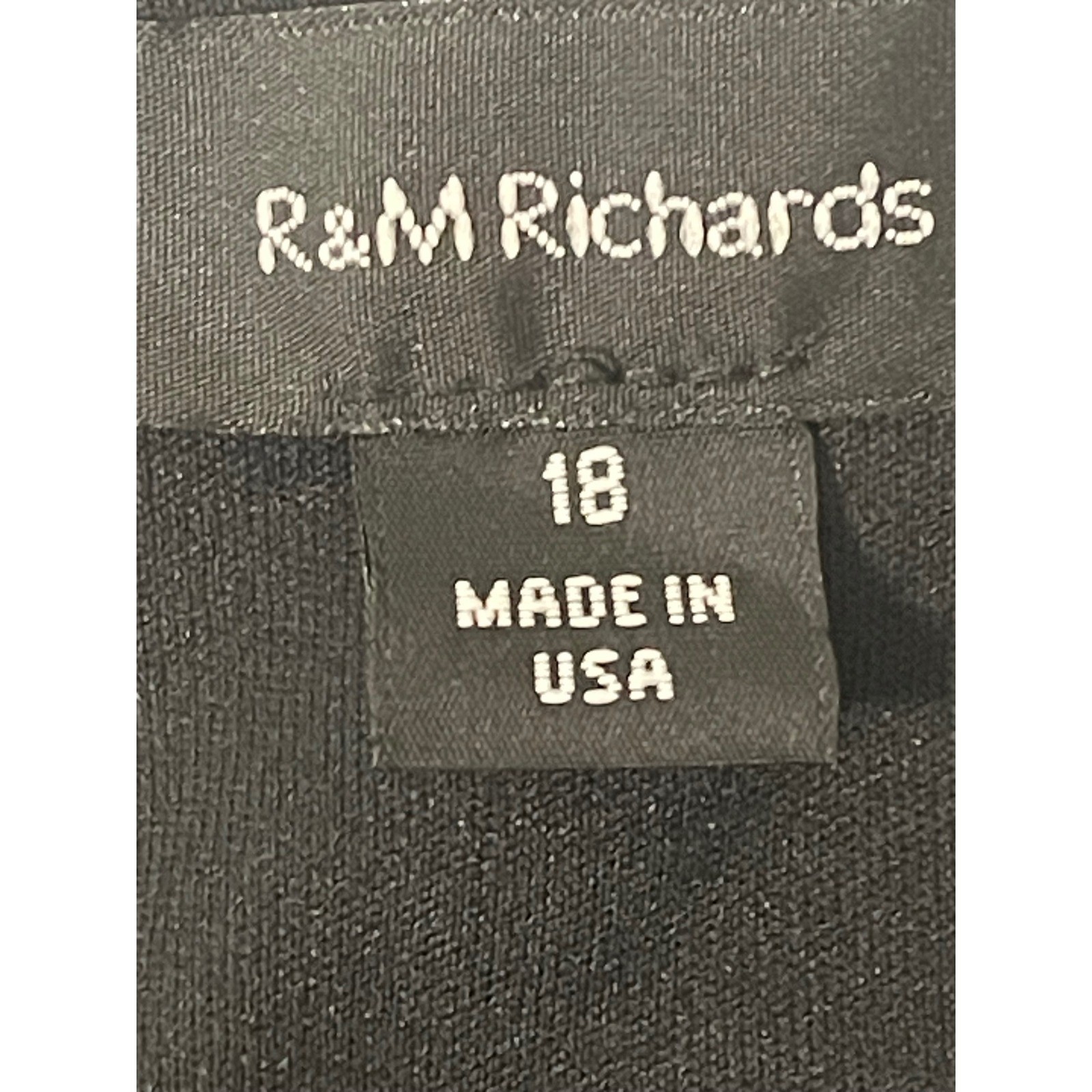 R&M Richards Black Rhinestone Buckle Ruched Cocktail Dress 18 formal wedding