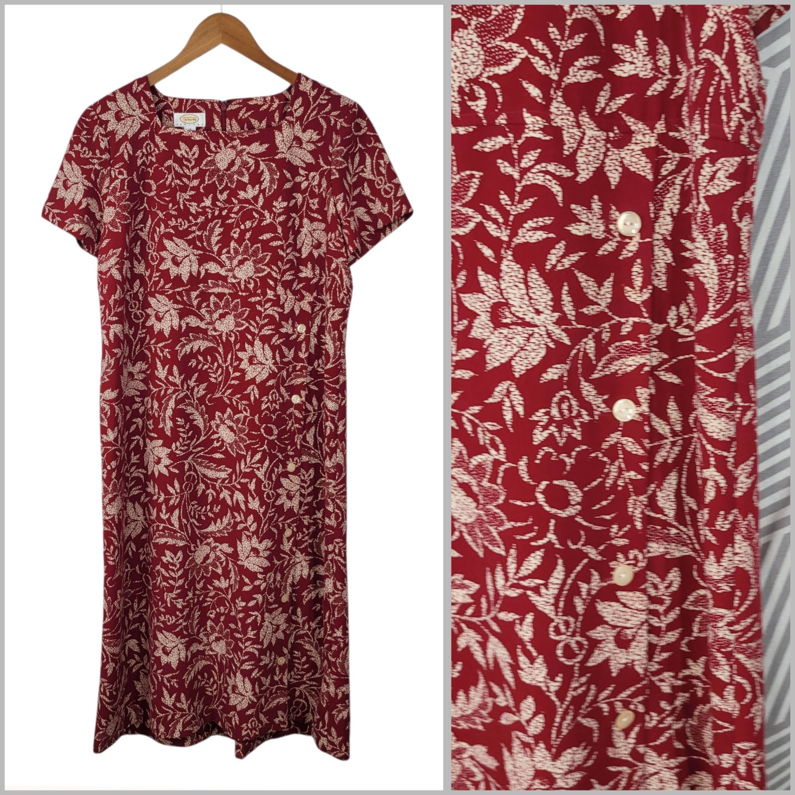 Talbots Dress Size 14 Petite Evening Midi Professional Red Wrap Skirt Midi
