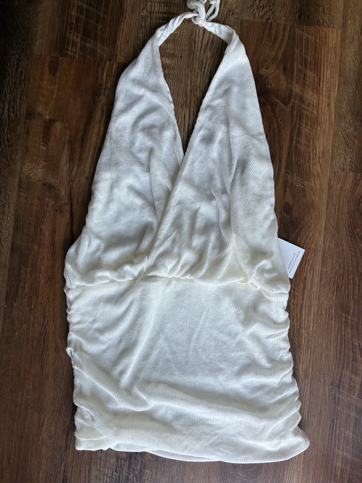 NWT OUTCAST Women’s White Halter Mini Dress Size Medium