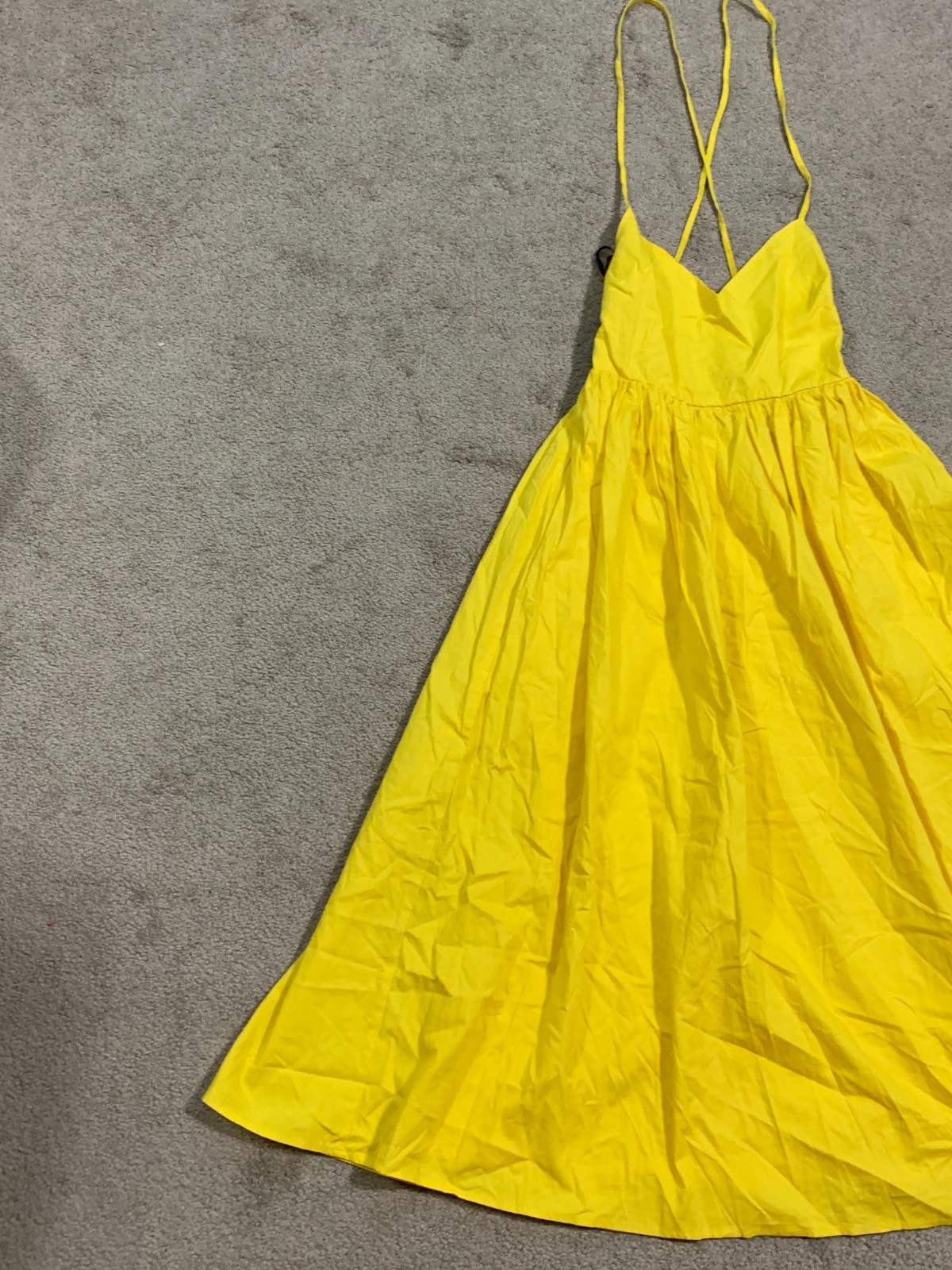 Forever 21 Spaghetti Strap Lace Up Back Maxi Sundress Womens Size 8 Yellow Long