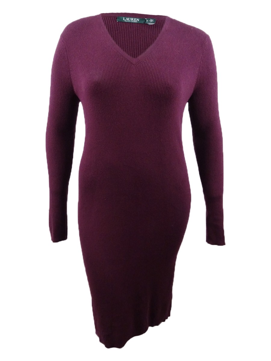 Lauren Ralph Lauren Women’s Button-Cuff Dress (XL, Red)