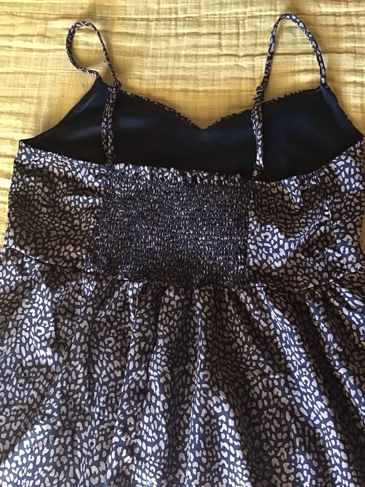 Cheetah Silky Dress Dark Brown And Black Design Size Small